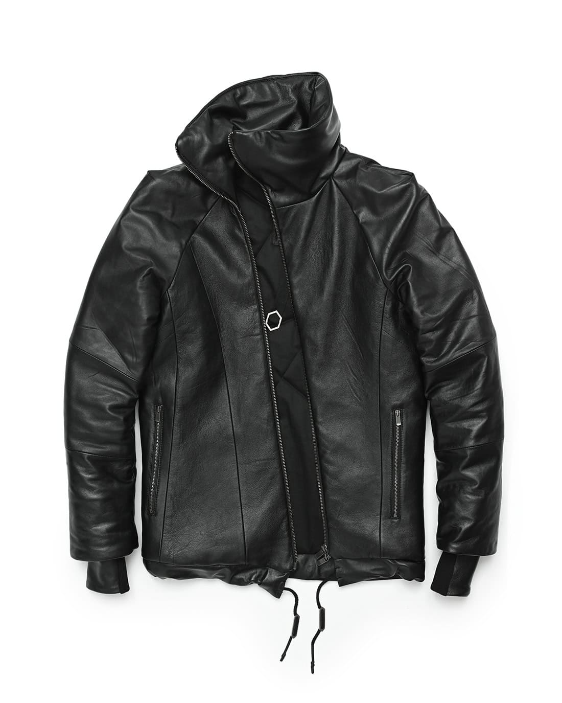 The Leather Diagonal Zip Winter Jacket - MINOAR.COM