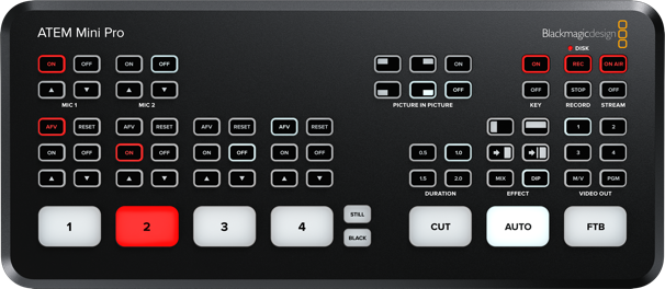 ライブ配信に対応、USBディスク収録が可能な放送品質スイッチャーATEM