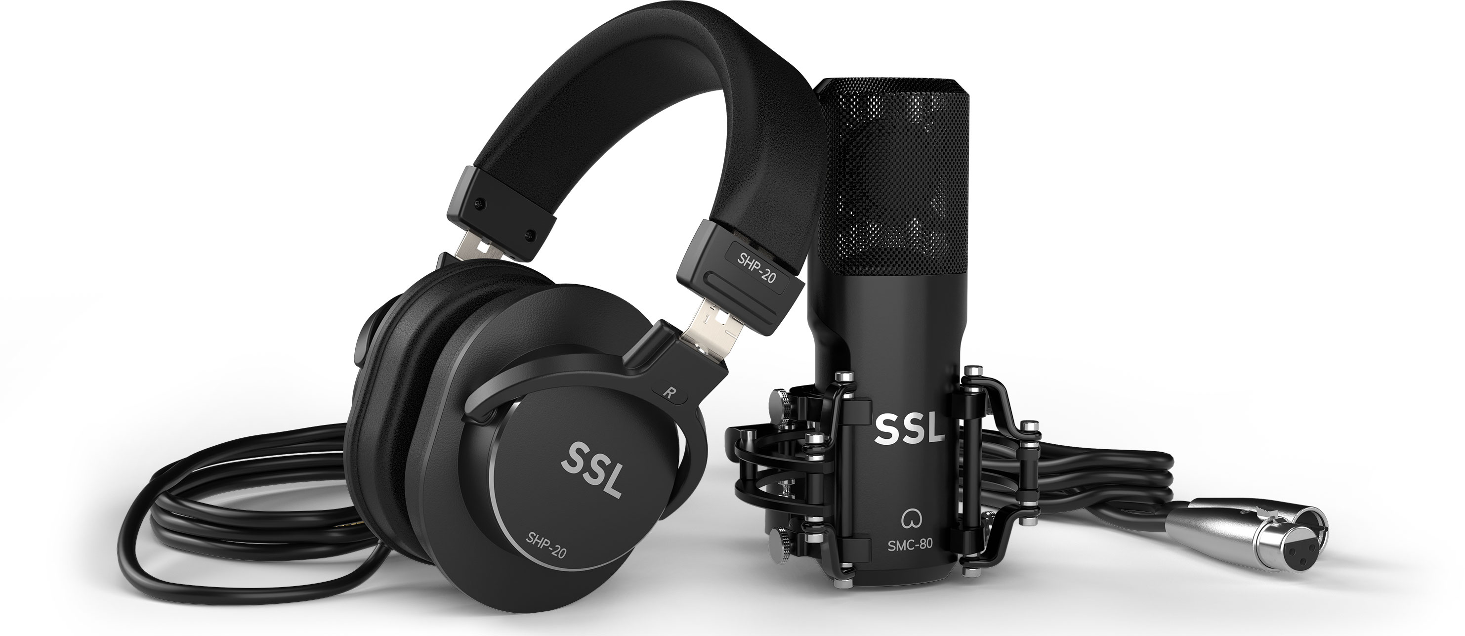 SSL2、SSL2+ に、SSLロゴ入りマイクとヘッドホンを付属した