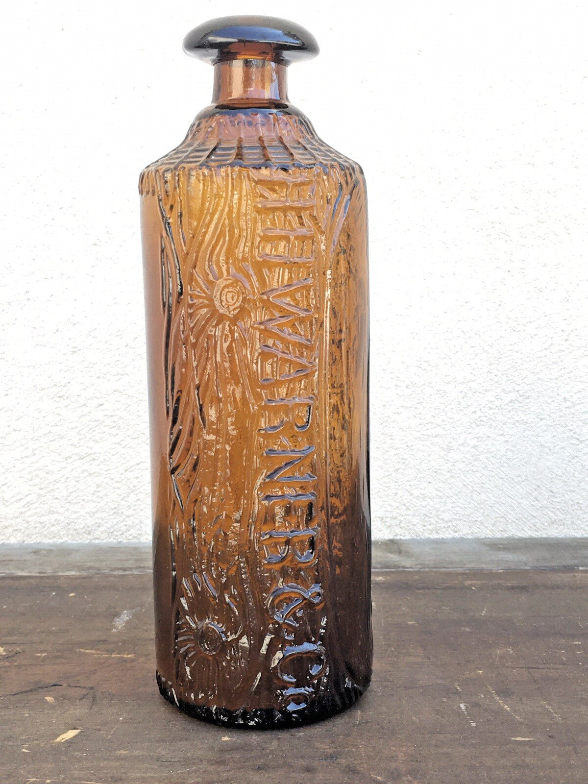 H. H. WARNER & CO. TIPPECANOE Amber Embossed Bitters Bottle