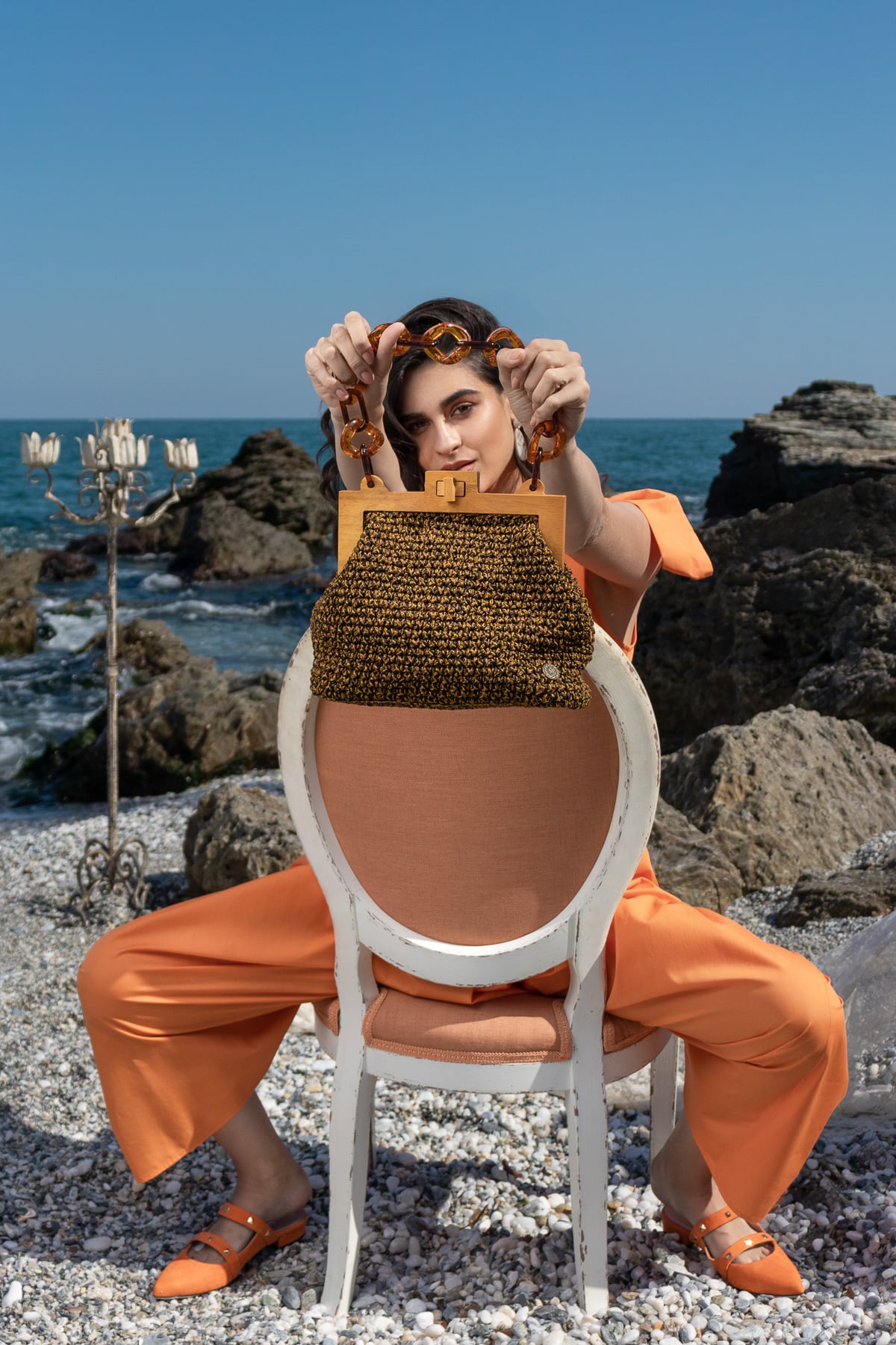 Palanca Orange Brown Crochet Tote Bag - Miss Polyplexi