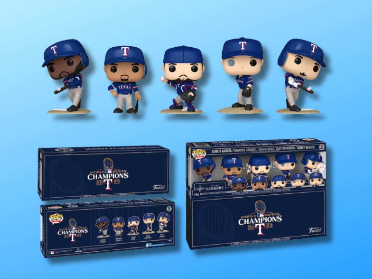 MLB Funko Pop レンジャーズ ワールドシリーズチャンピオン5体セット