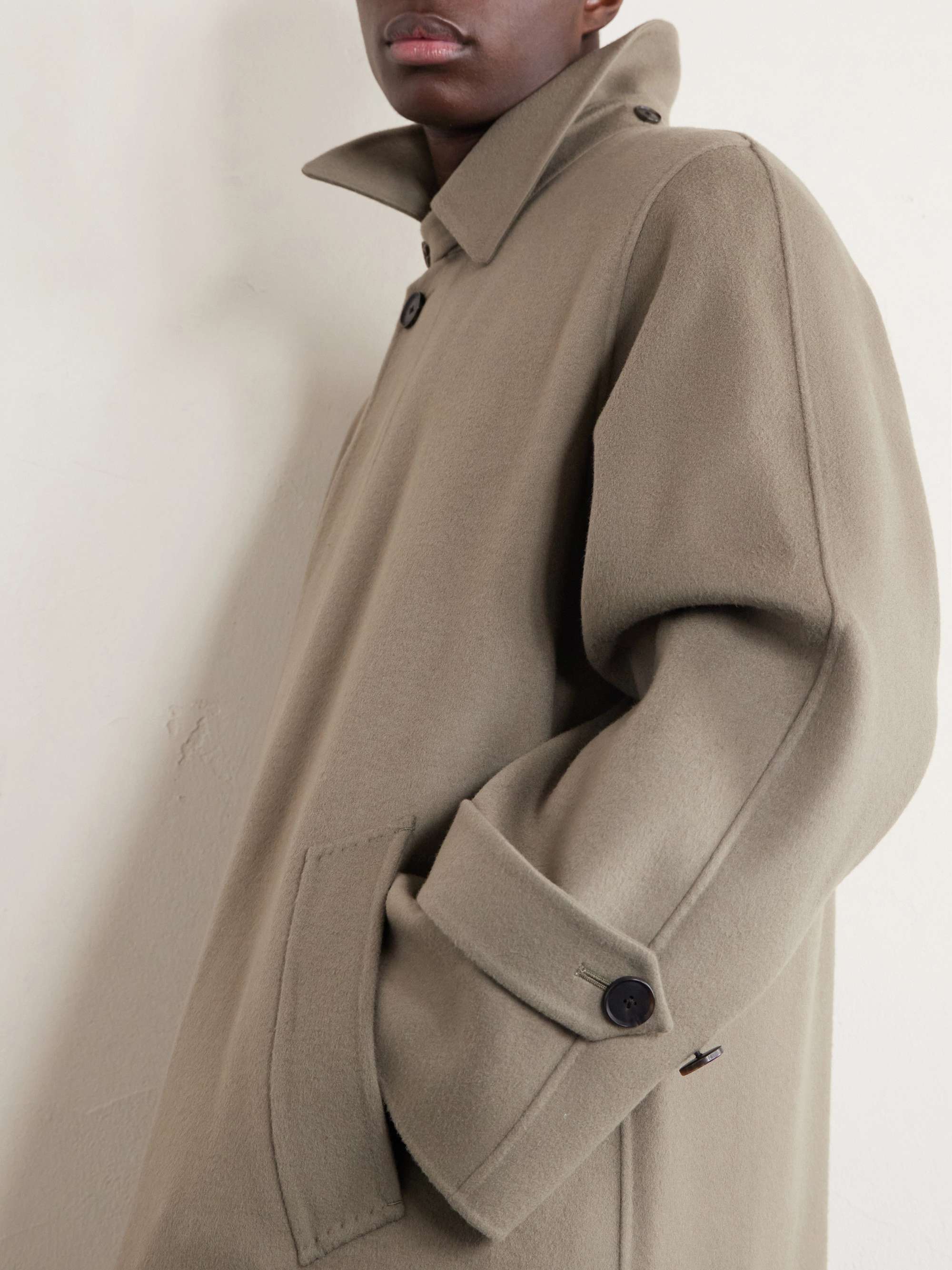 AURALEE Melton Wool Coat for Men | MR PORTER