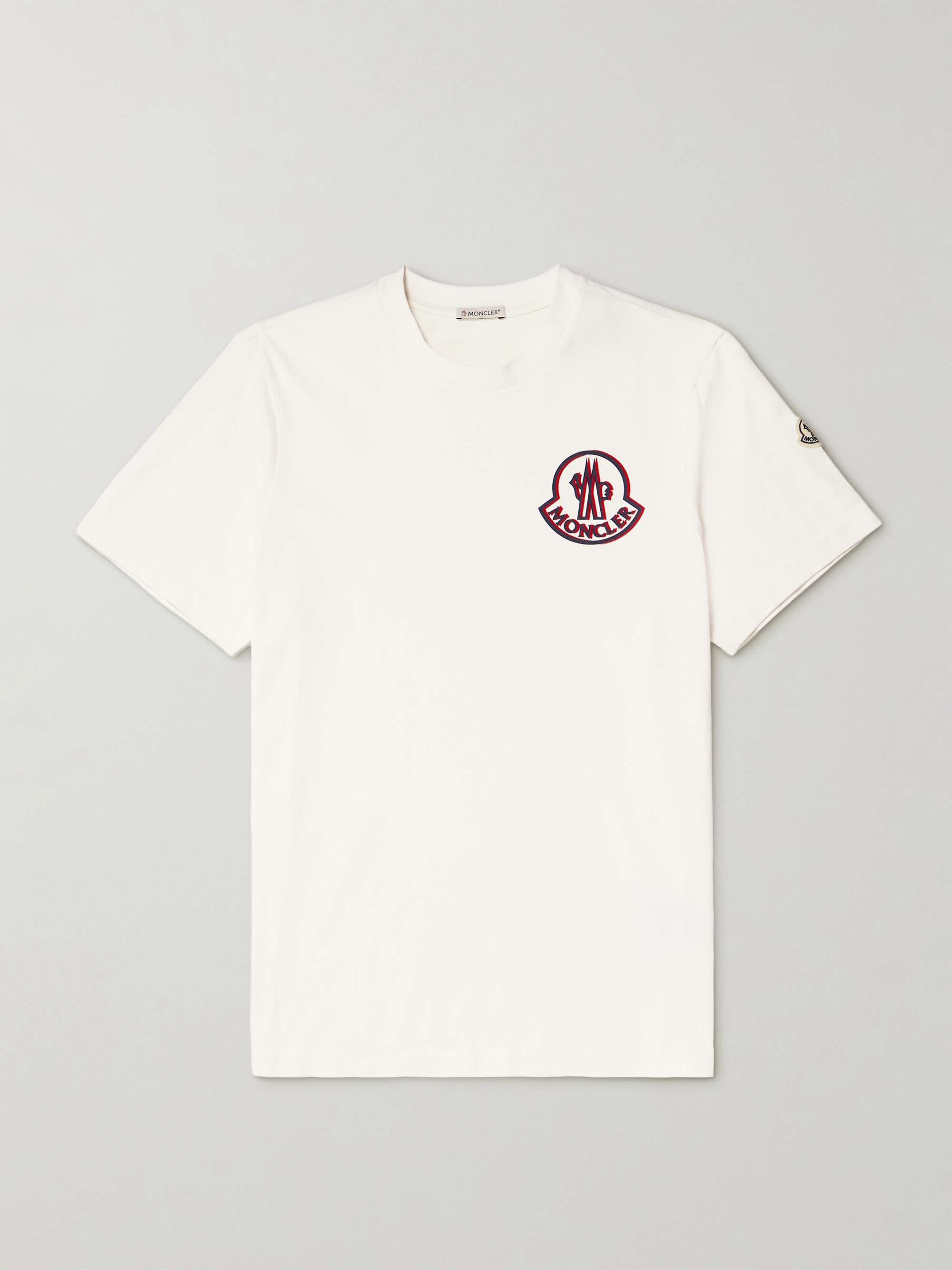 MONCLER Logo-Appliquéd Printed Cotton-Jersey T-Shirt for Men | MR