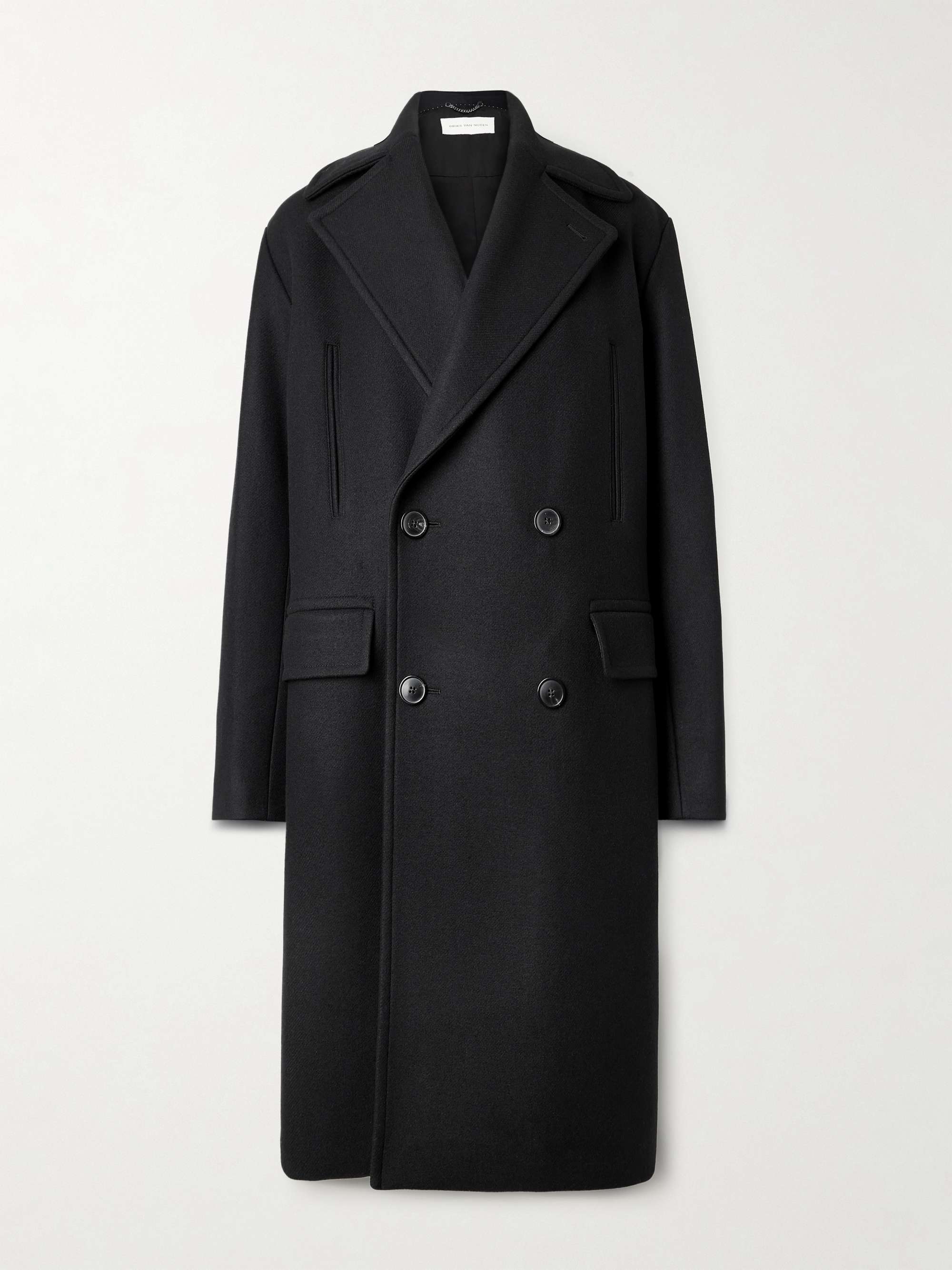 DRIES VAN NOTEN Oversized Double-Breasted Wool-Blend Twill Coat