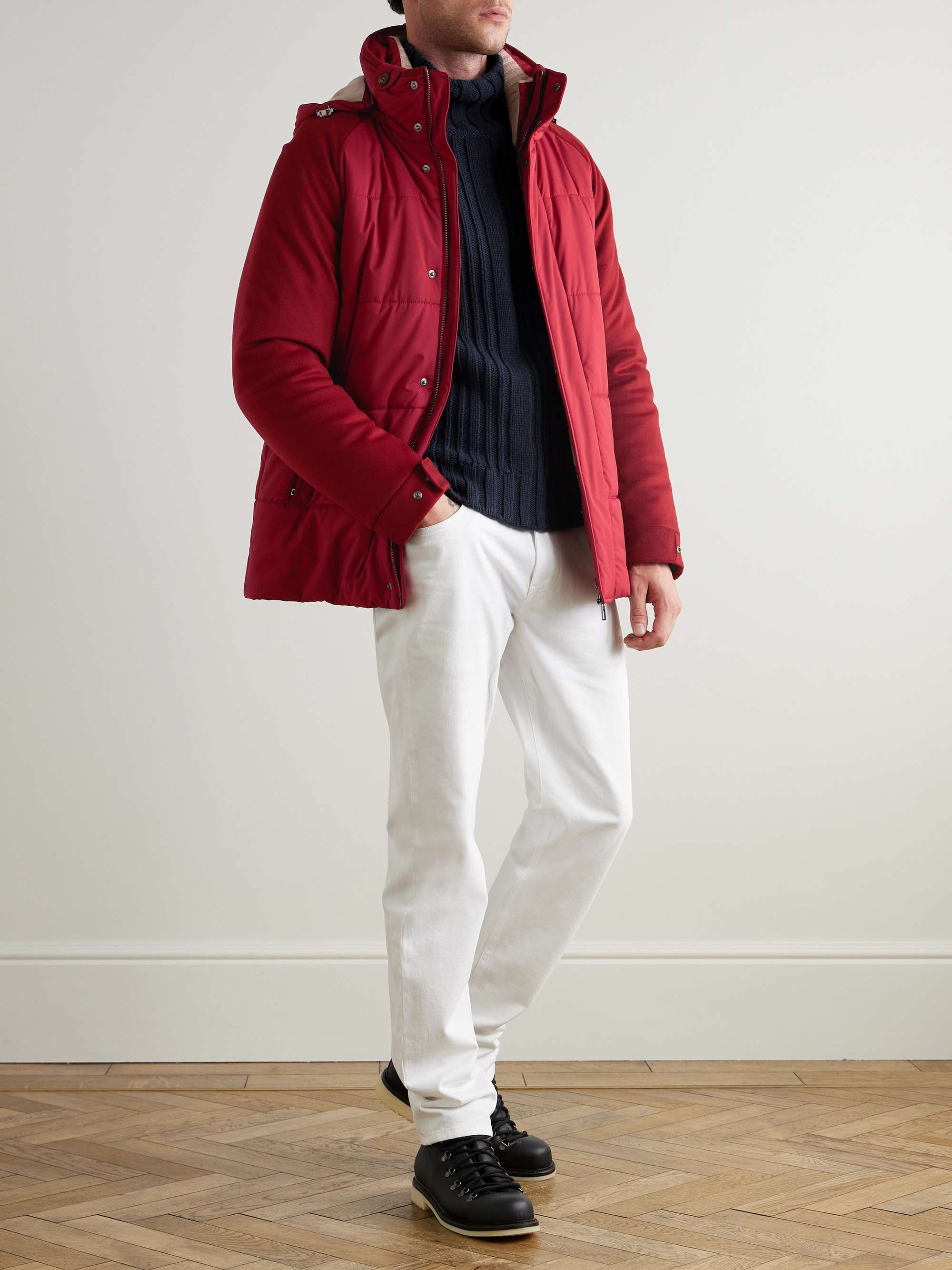 LORO PIANA Storm System Quilted Baby Cashmere and Shell Hooded