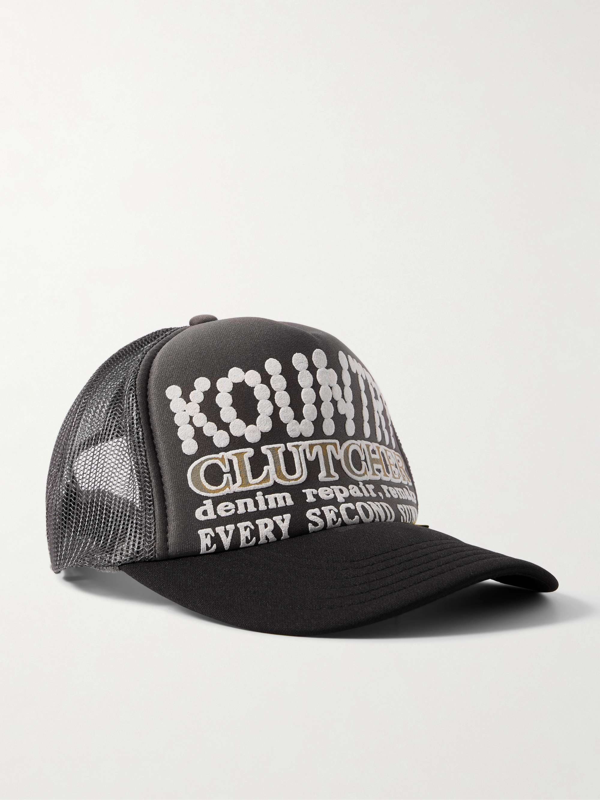 KAPITAL Pearl Clutcher Printed Canvas and Mesh Trucker Cap for Men