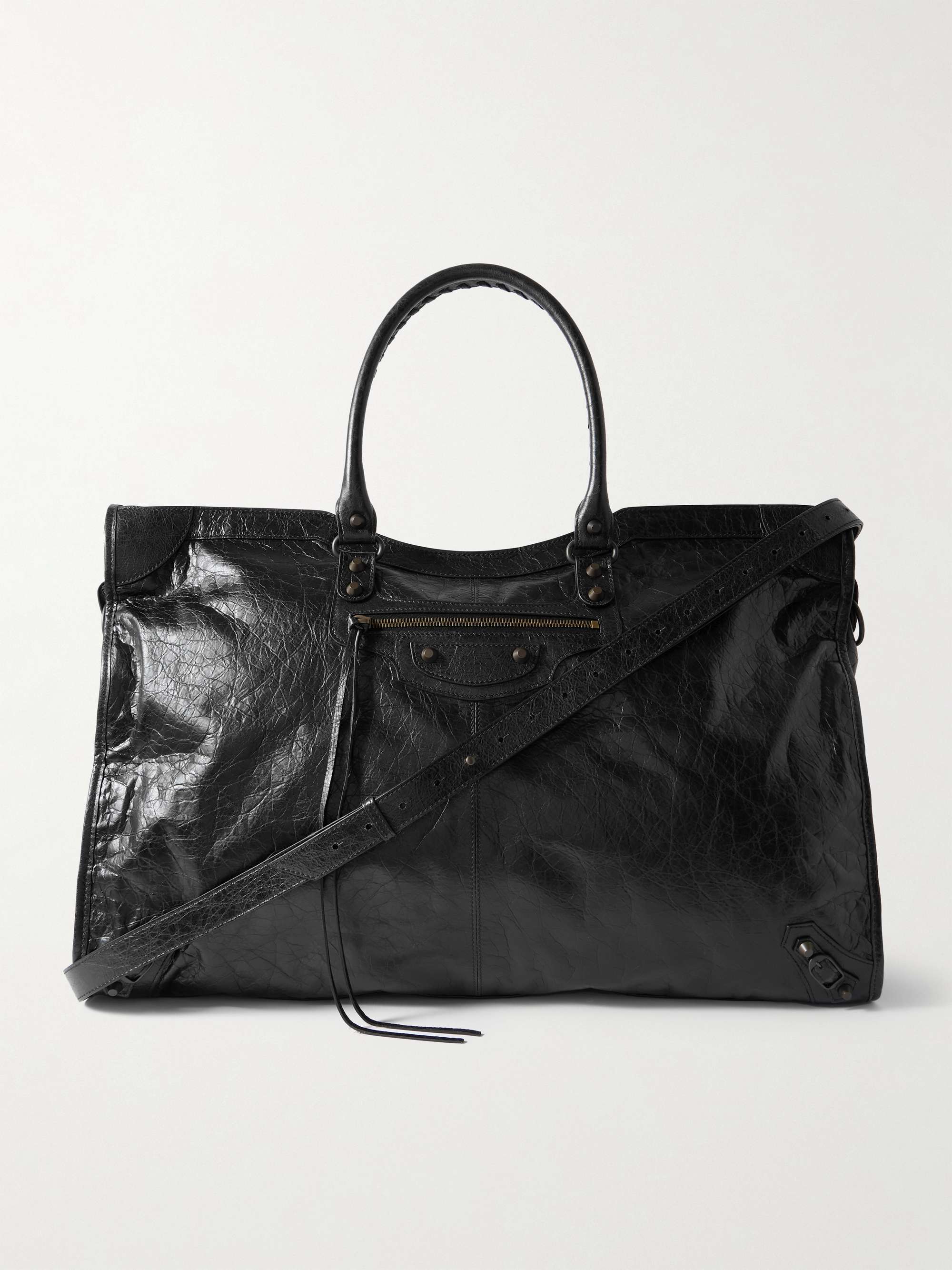 BALENCIAGA Le City Medium Arena Textured-Leather Tote for Men | MR