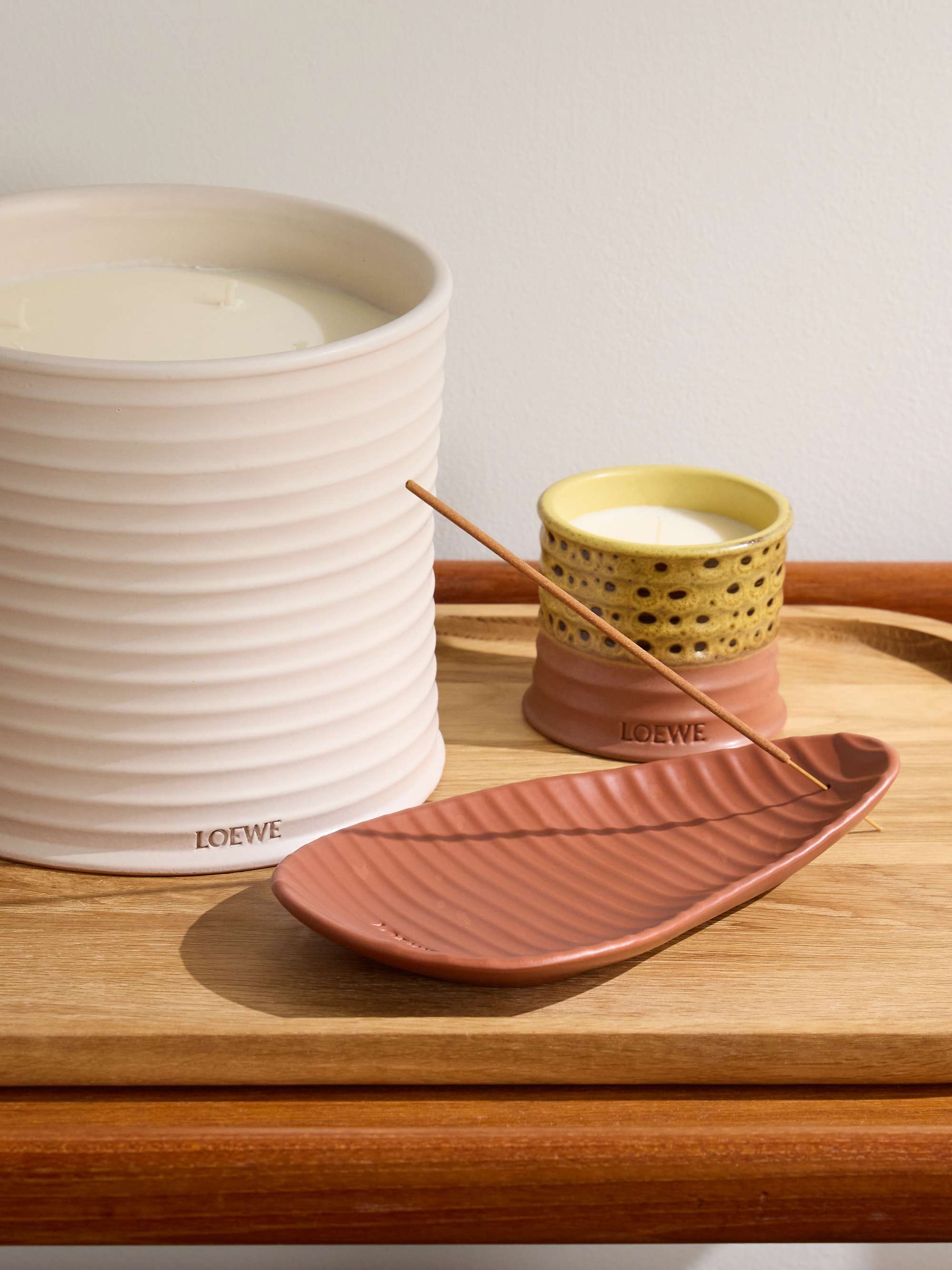 LOEWE PERFUMES Tomato Leaves Ceramic and Bamboo Incense Set for