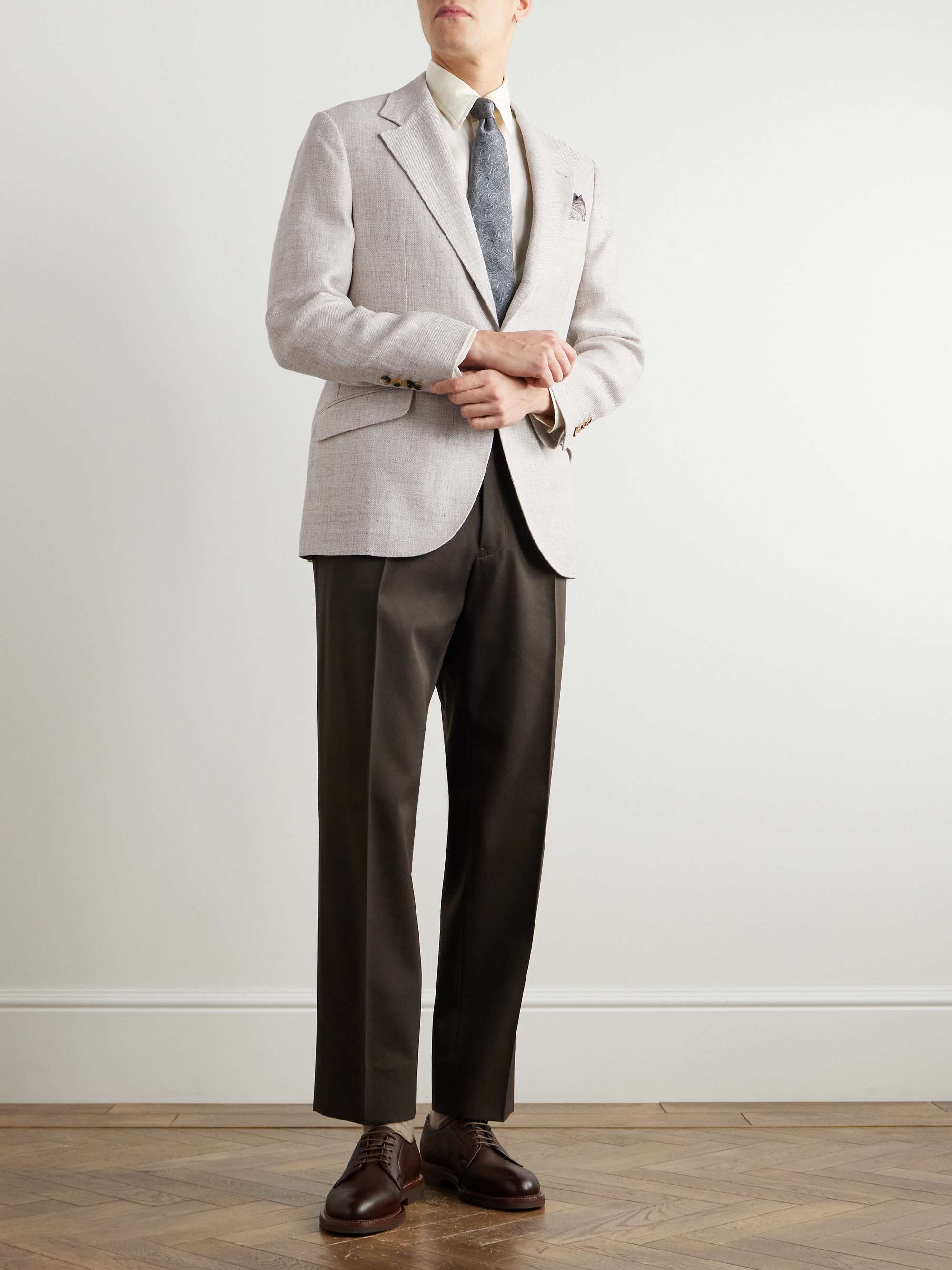 BRUNELLO CUCINELLI Linen, Wool and Silk-Blend Blazer for Men | MR