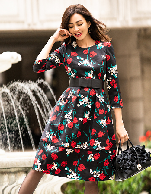 Tweed like Print One-piece | msgracy