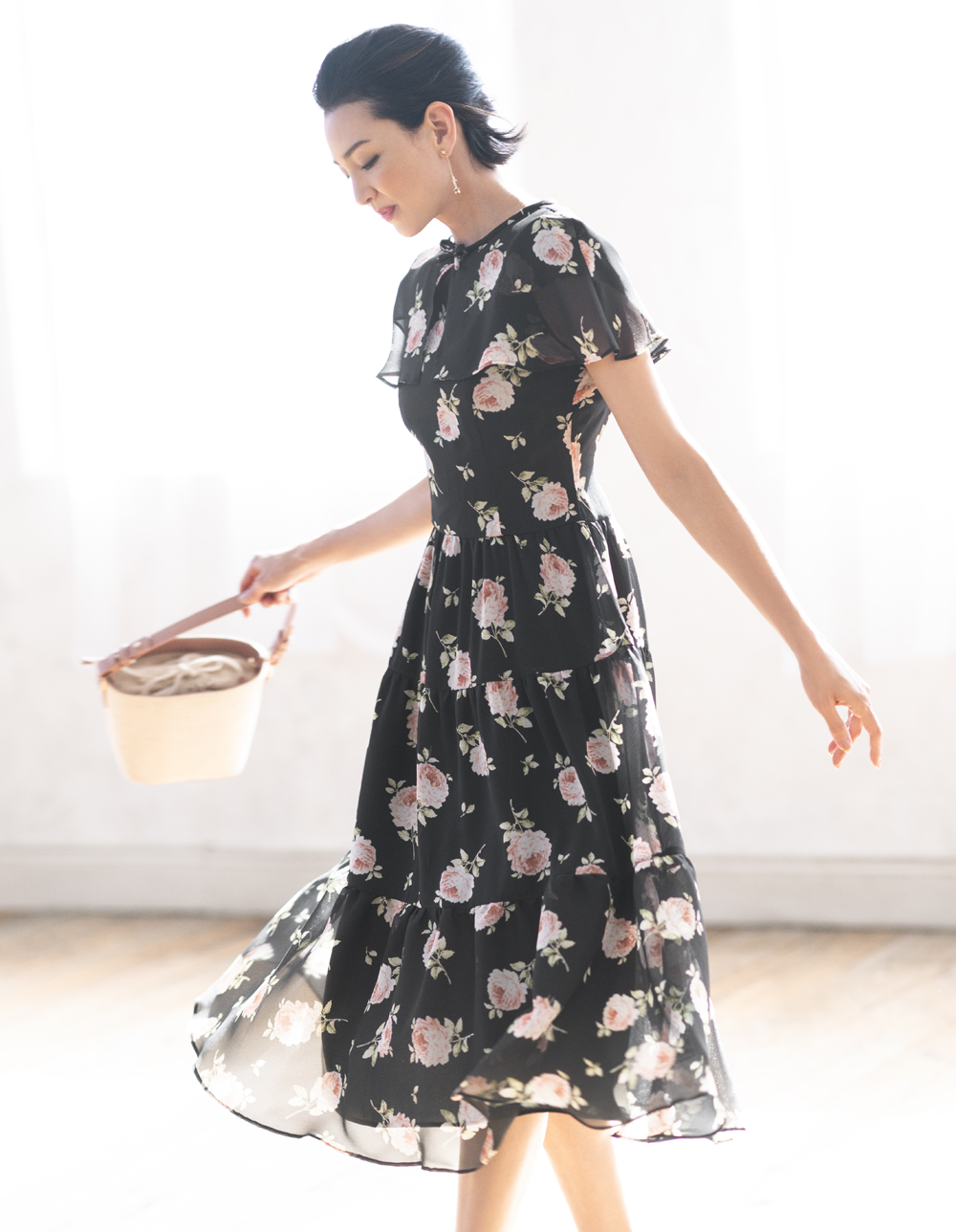 リボンxカメリアジャガードドレス | msgracy