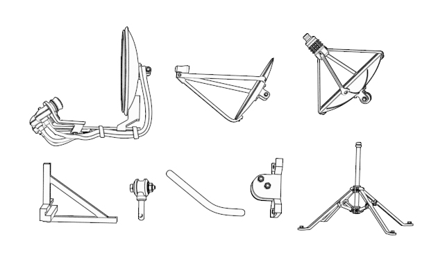 トリファクトリー[ZA-012B]1/24 衛星放送受信アンテナ 3個入 - M.S