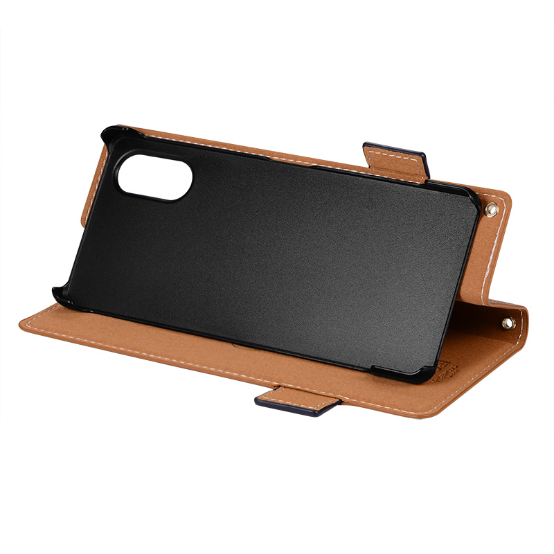 Xperia 5 V 薄型・軽量PUレザー手帳ケース 「Twoal W」 キャメル