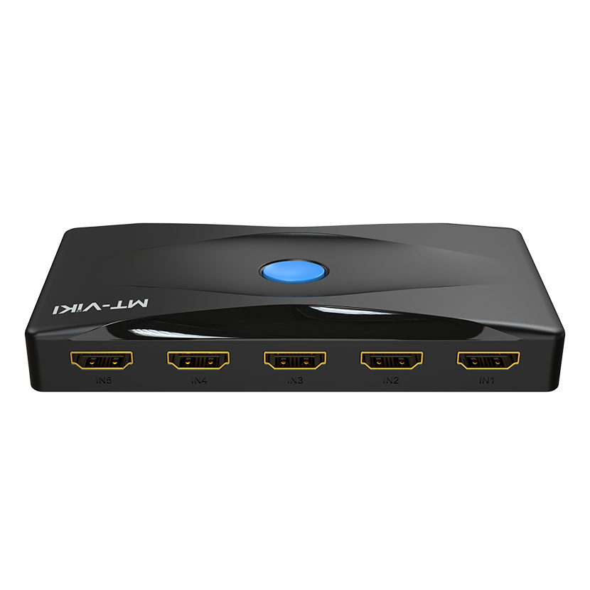 HDMI スイッチ 5 in 1 out 4K 60Hz、IR リモコン付き - MT-VIKI