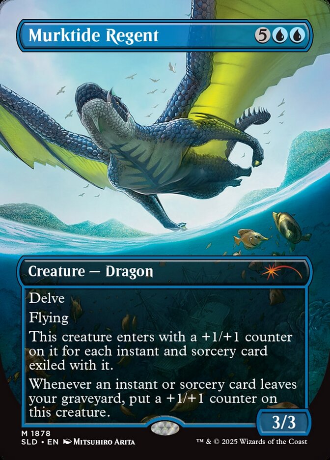 Foil】□ボーダーレス□《濁浪の執政/Murktide Regent》[SLD] - MTG