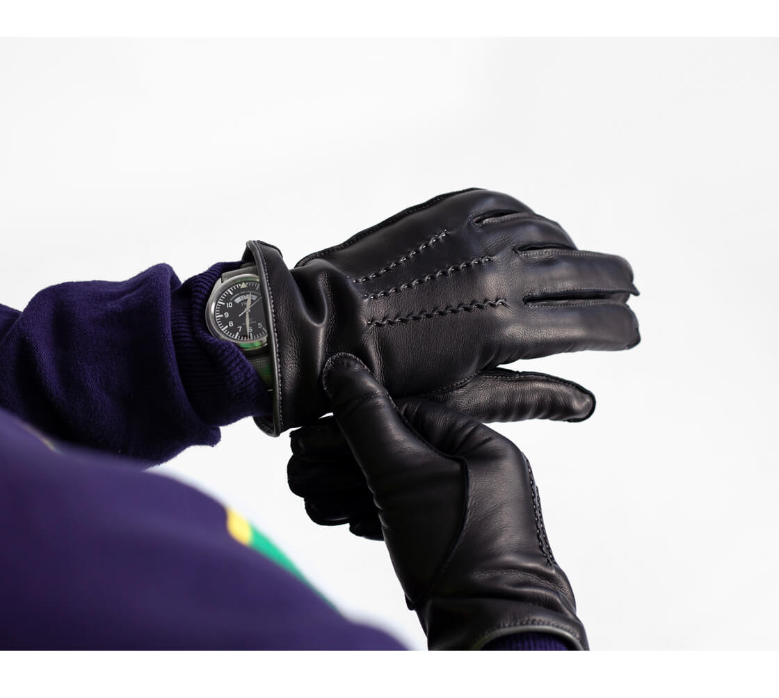 DENTS デンツ ALNWICK ヘアシープレザー カシミヤ裏地 グローブ 手袋