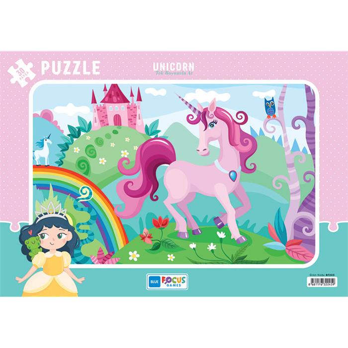 Blue Focus 30 Parça Puzzle - Tek Boynuzlu At (Unicorn) MP42609