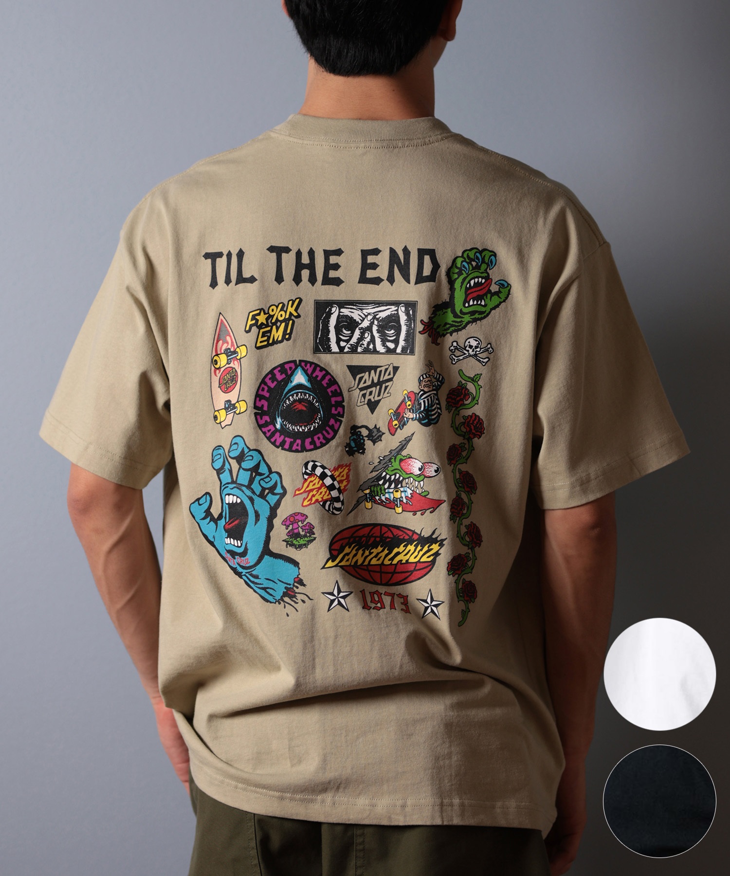 SANTACRUZ サンタクルーズ 半袖 Tシャツ メンズ バックプリント ロゴ