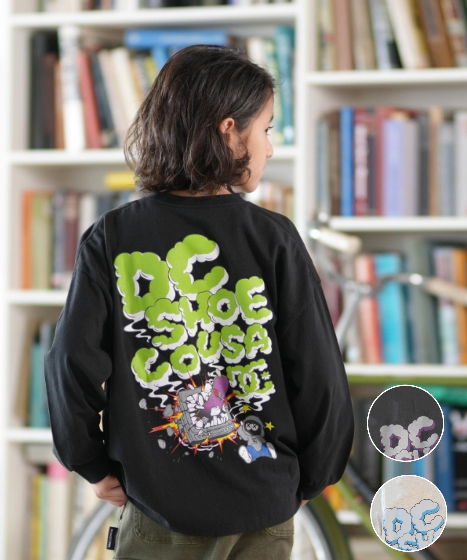 DC ディーシー 長袖 Tシャツ キッズ ジュニア ロンT 25 KD CLASH DECK