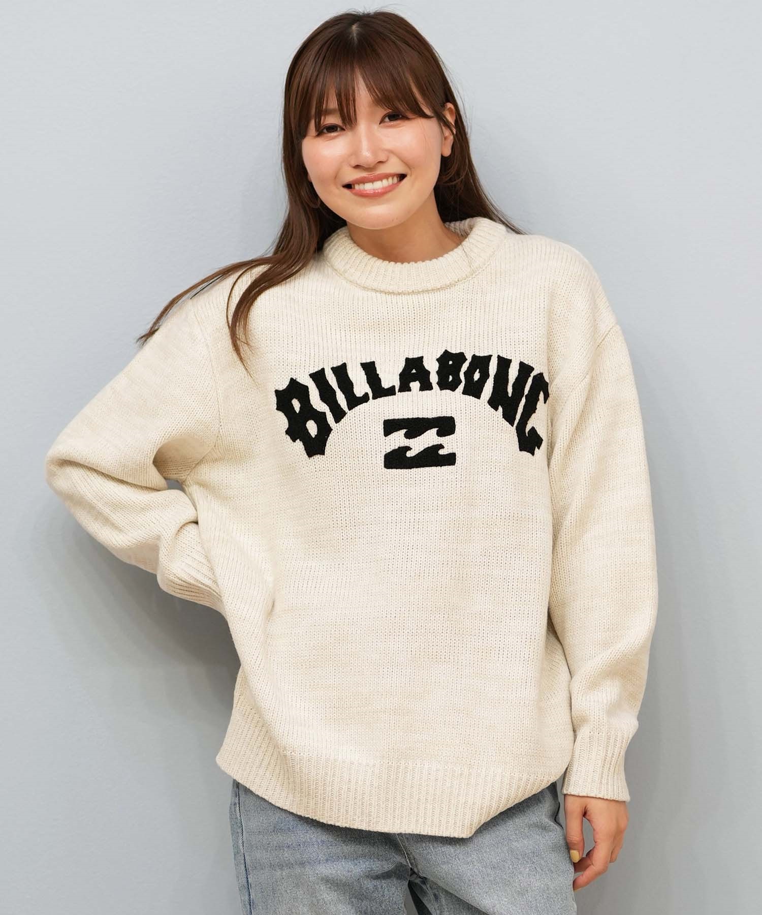 BILLABONG ビラボン ニット セーター レディース ロゴ クルーネック