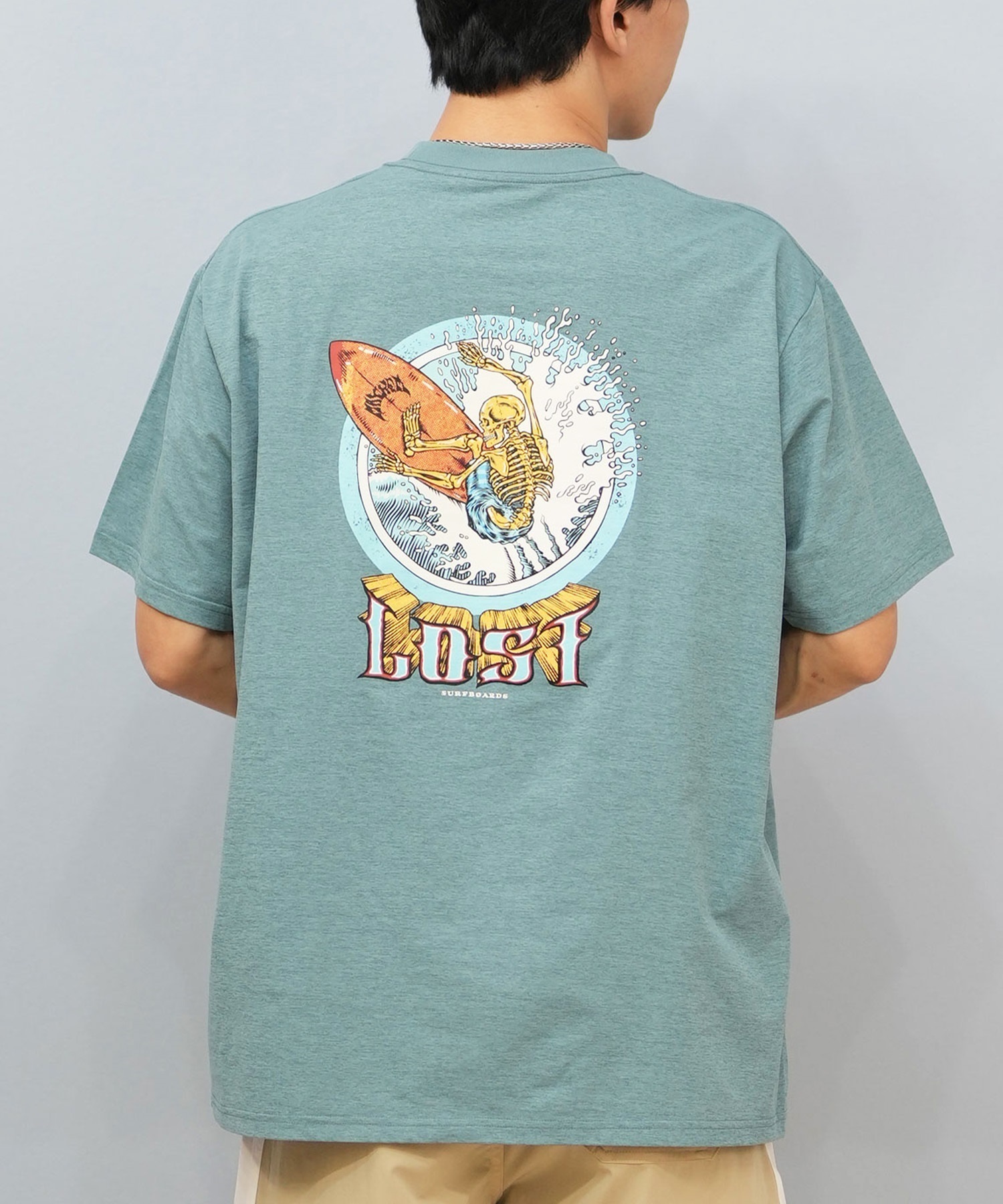 LOST ロスト 水着 ラッシュガード 半袖 Tシャツ メンズ バックプリント