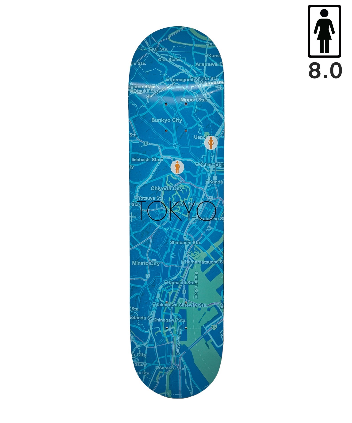 GIRL ガール スケートボード デッキ 8.0 inch MR MAPS SERIES ムラサキ