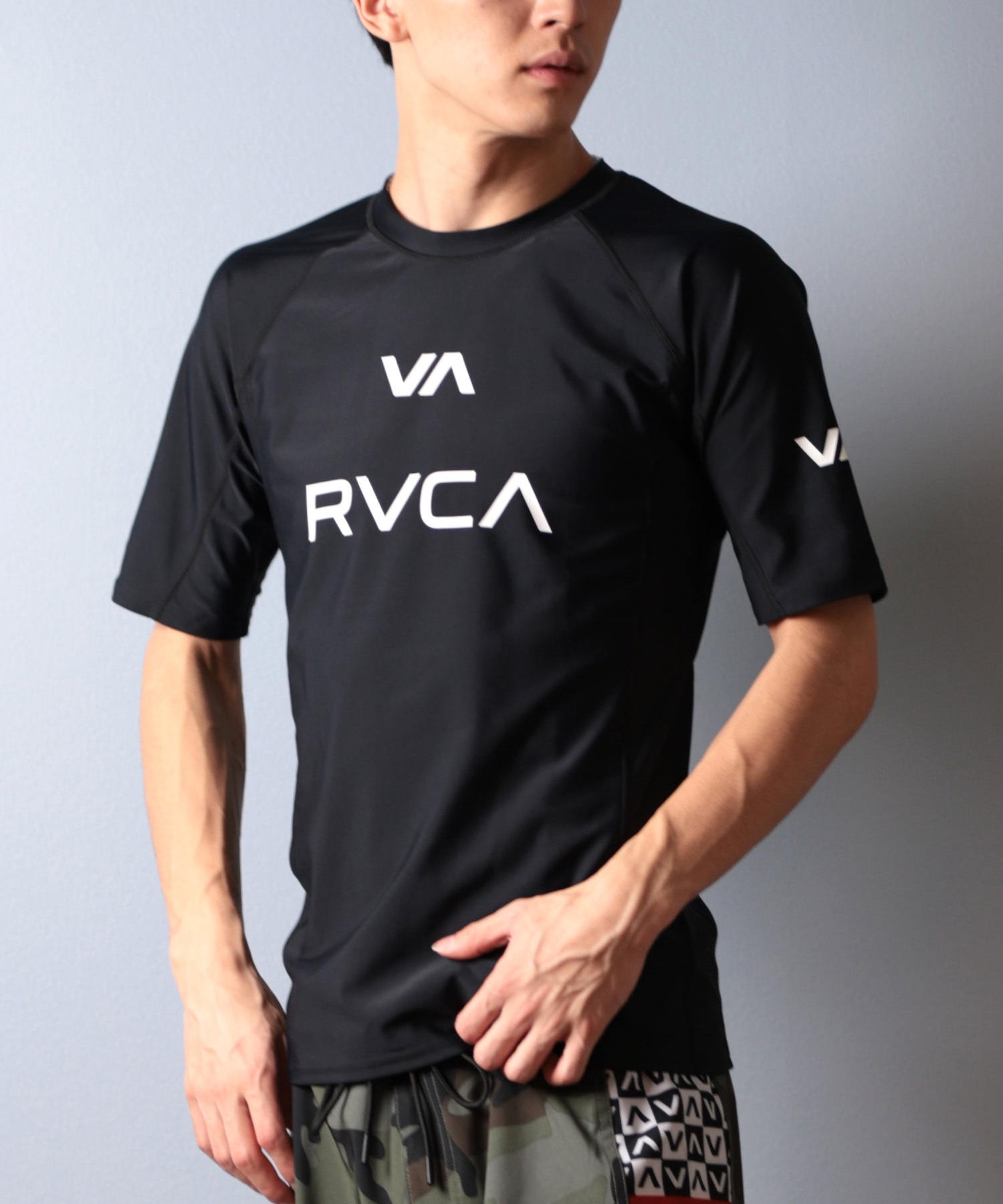 RVCA ルーカ 水着 ラッシュガード 半袖 Tシャツ メンズ ロゴ