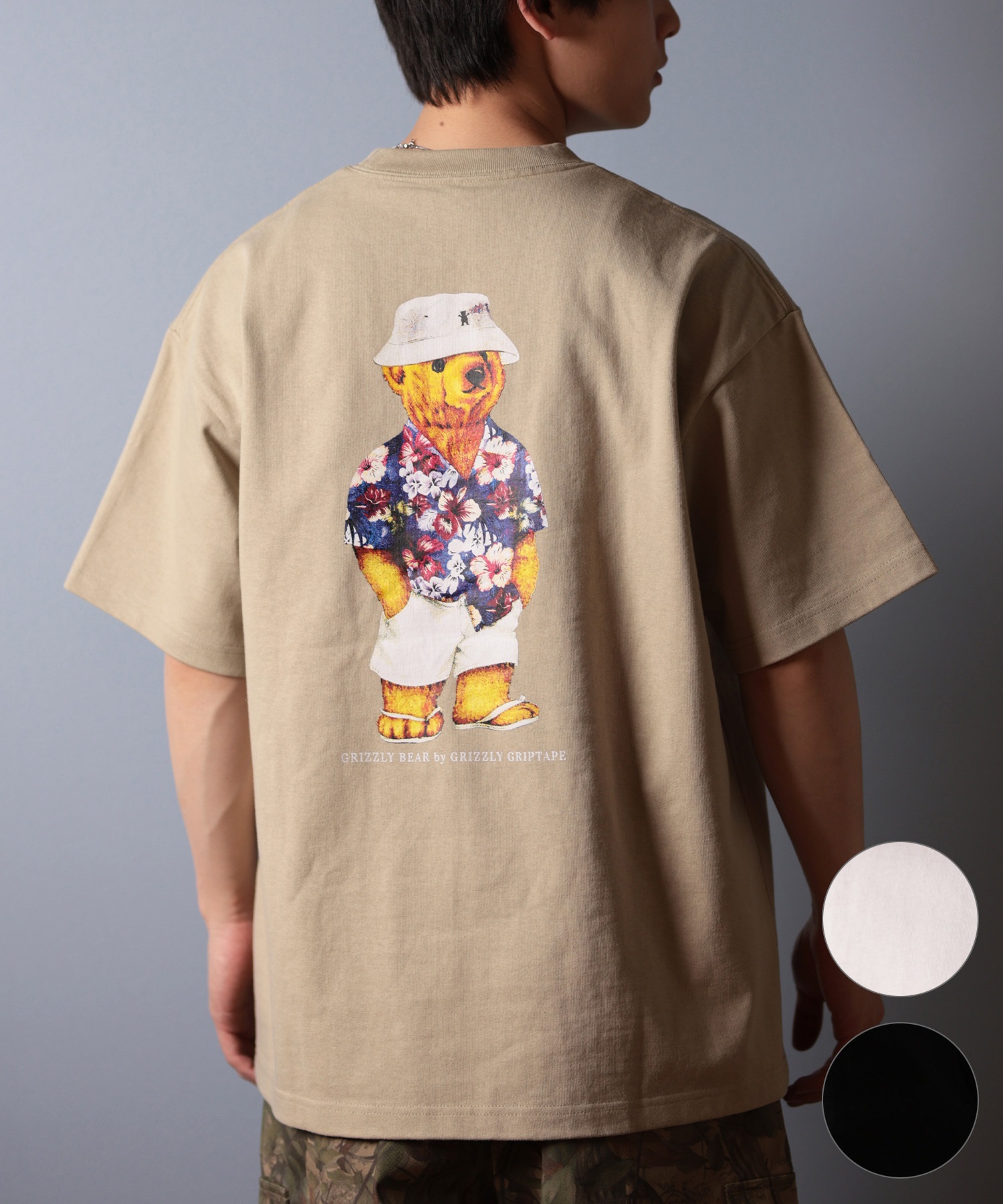GRIZZLY グリズリー 半袖 Tシャツ メンズ バックプリント ALOHA BEAR