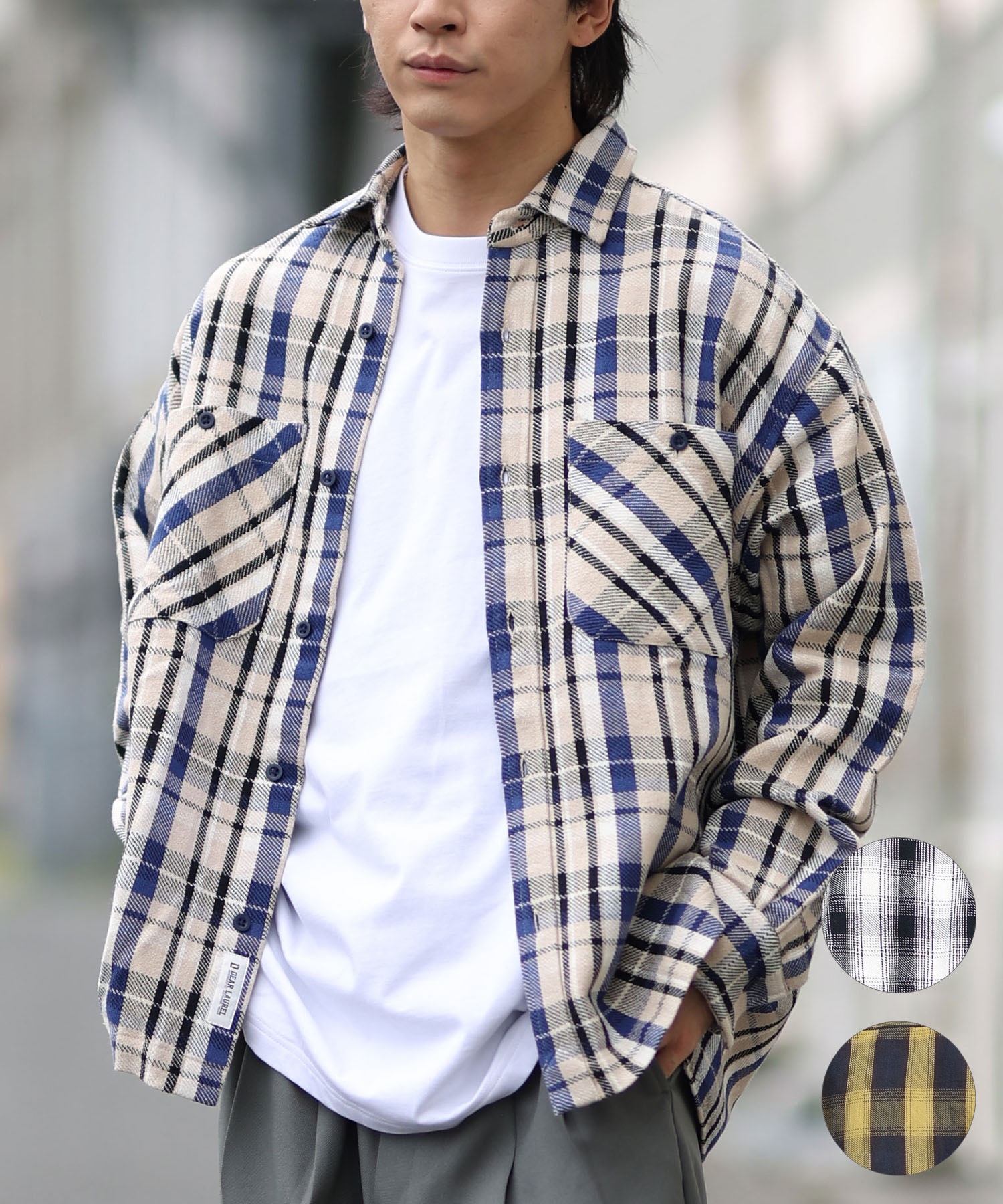 DEAR LAUREL ディアローレル 長袖 シャツ メンズ ネルシャツ チェック