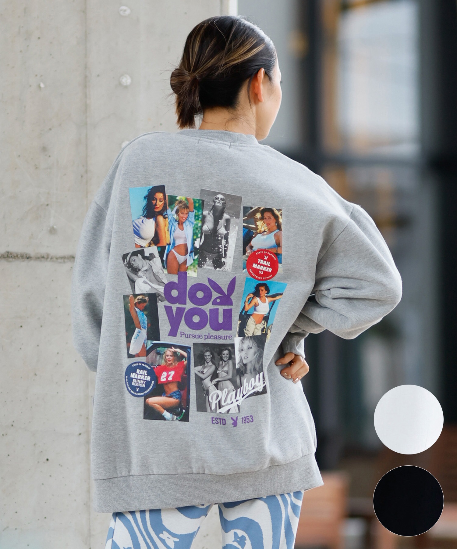 PLAYBOY プレイボーイ トレーナー クルーネック レディース スウェット