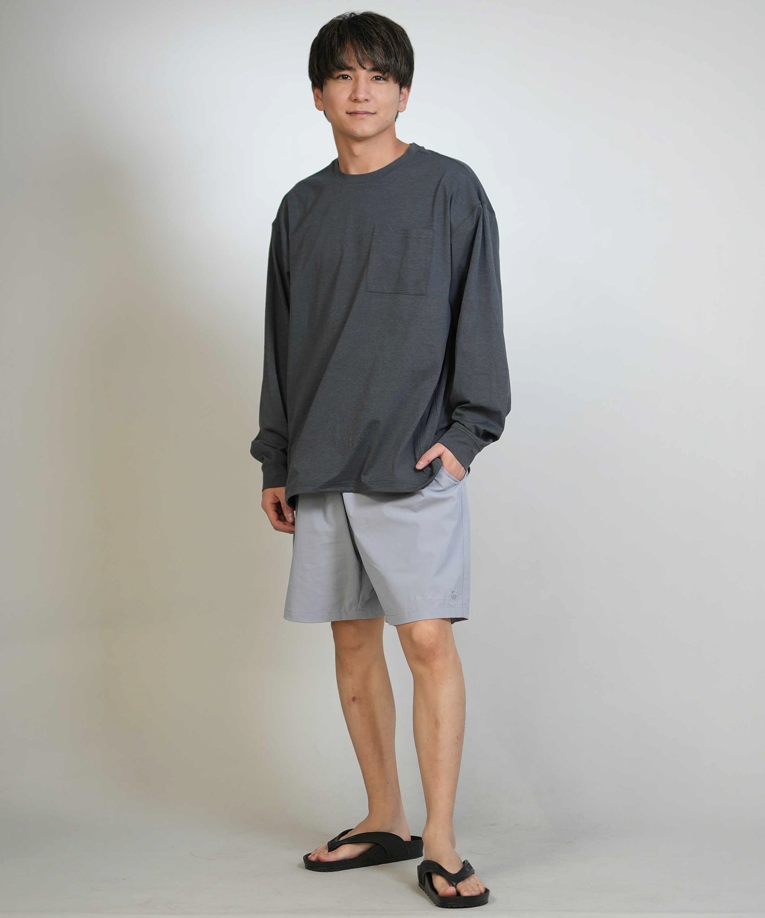 THREE WEATHER スリーウェザー ラッシュガード 長袖 メンズ ポケットT