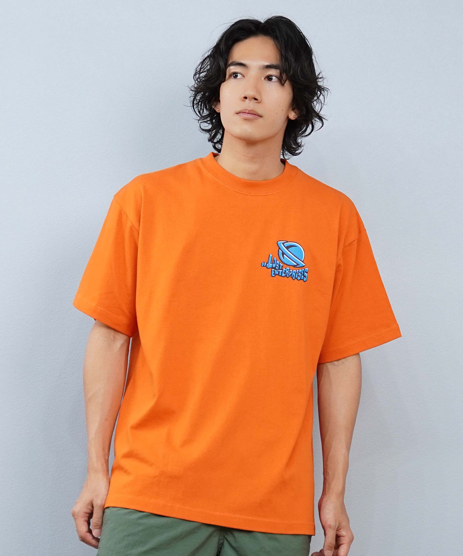 LOST ロスト 半袖 Tシャツ メンズ バックプリント L25S-2114 ムラサキ