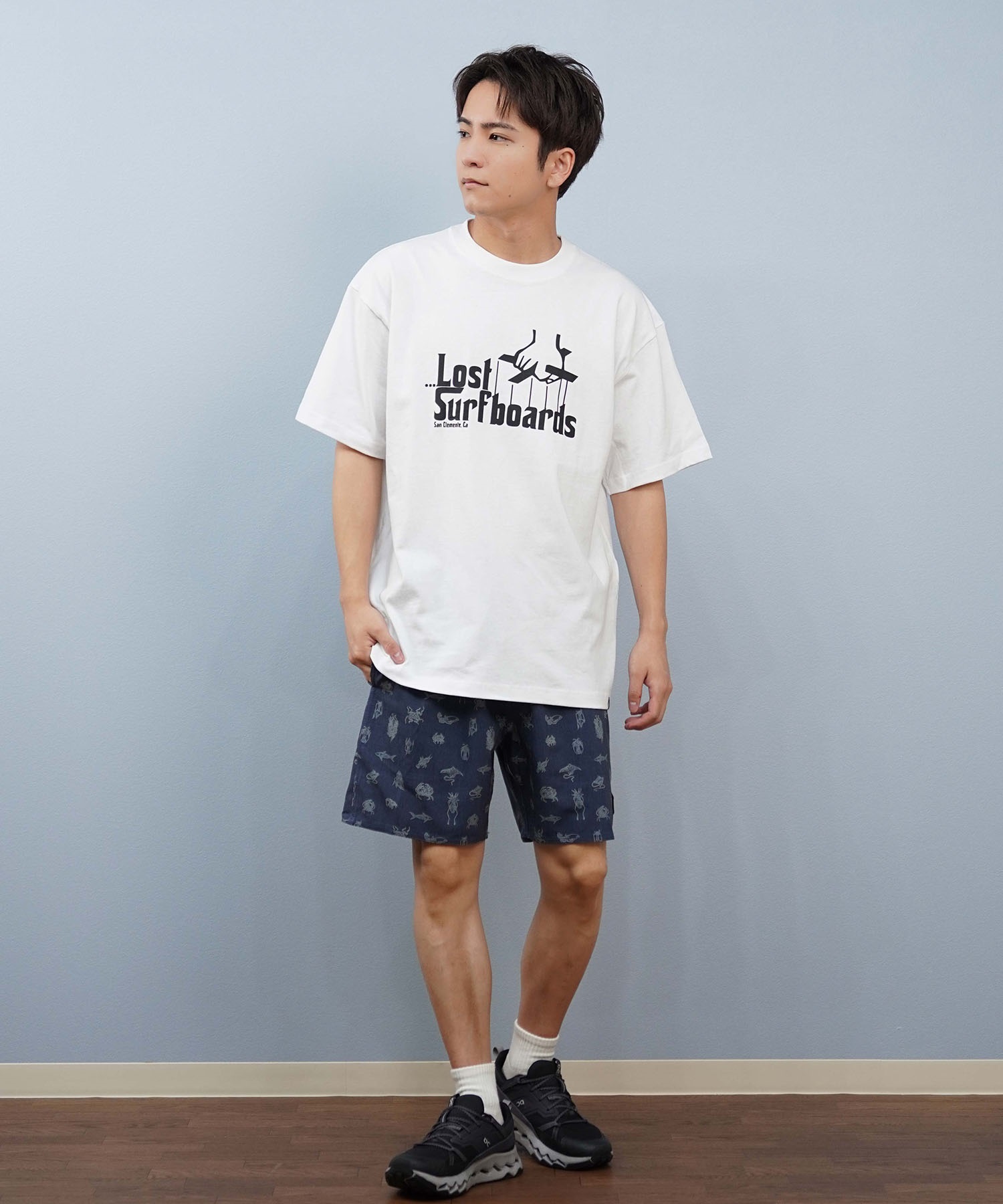 LOST ロスト 半袖 Tシャツ メンズ フロントプリント ロゴ L25S-2116