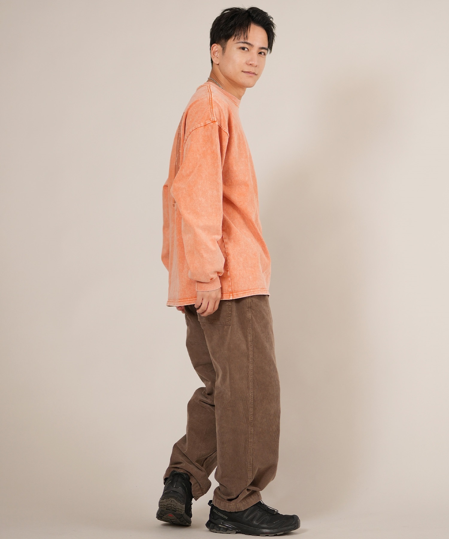 LOST ロスト 長袖 Tシャツ ロンT メンズ バックプリント ペイズリー柄