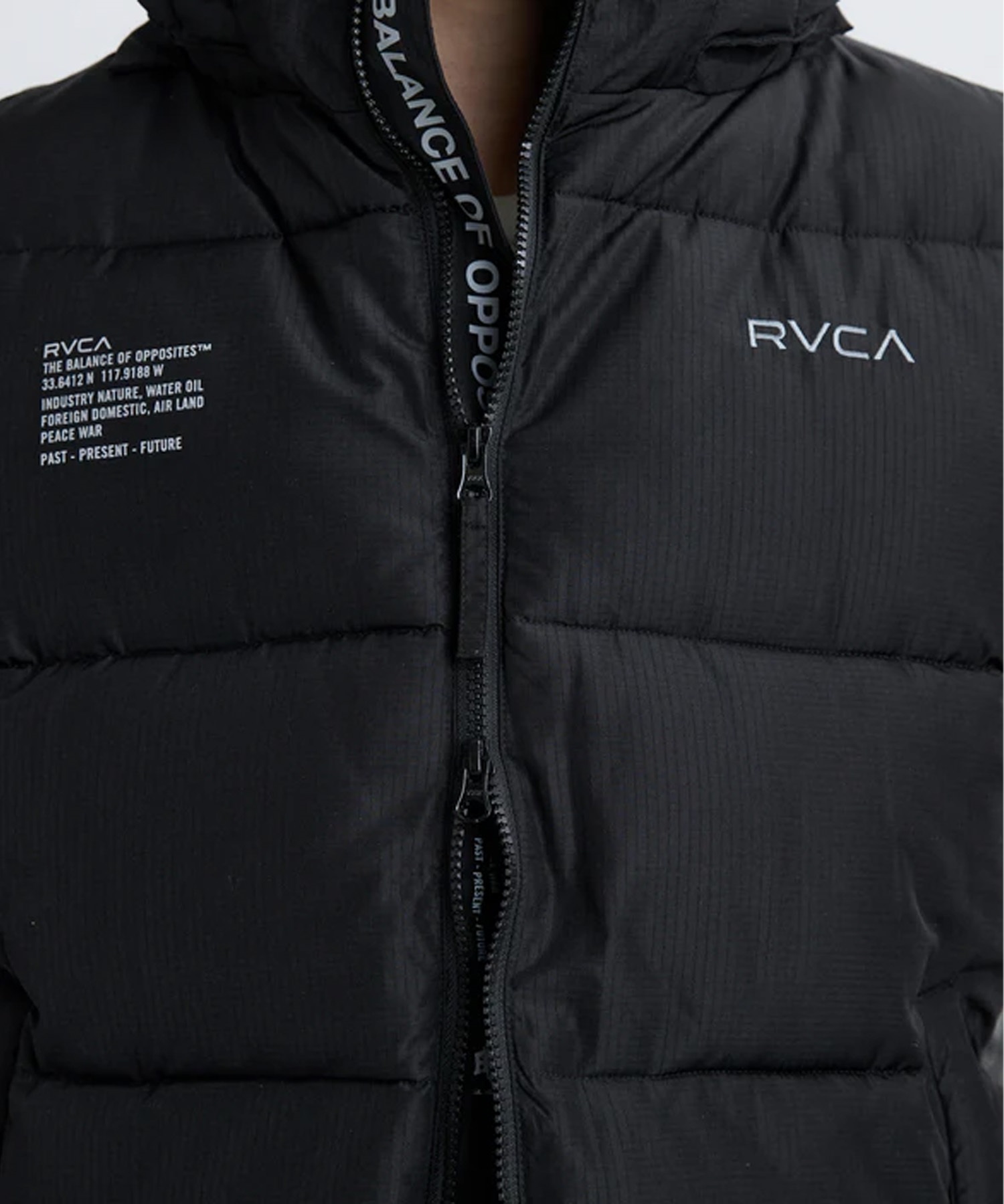 RVCA ルーカ ダウン ベスト メンズ シンプル バックプリント ロゴ