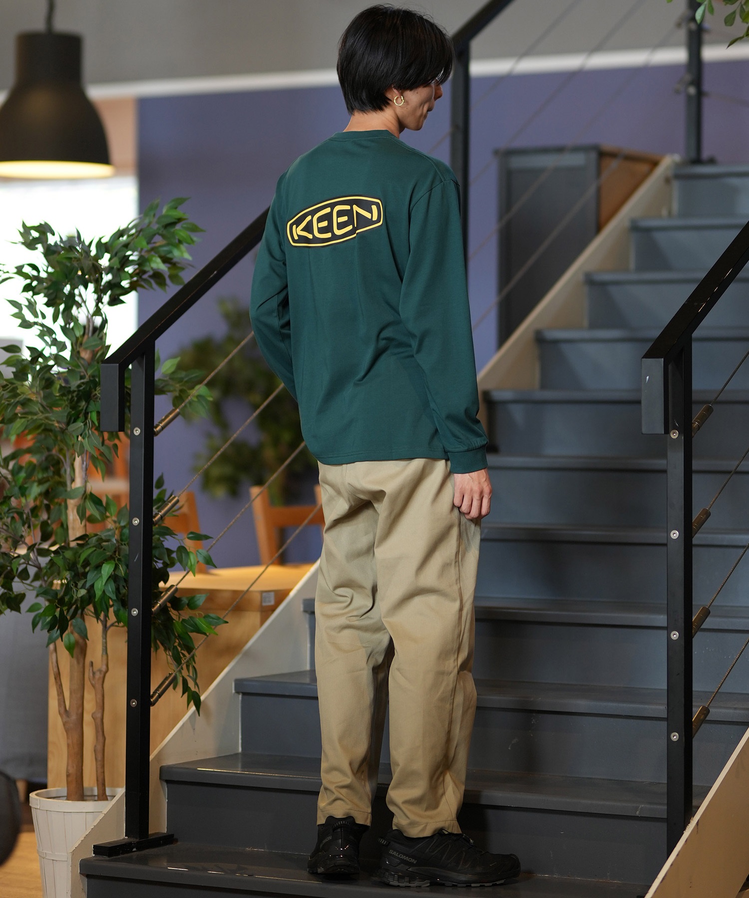 KEEN キーン 長袖 Tシャツ メンズ ロンT バックプリント 吸汗速乾