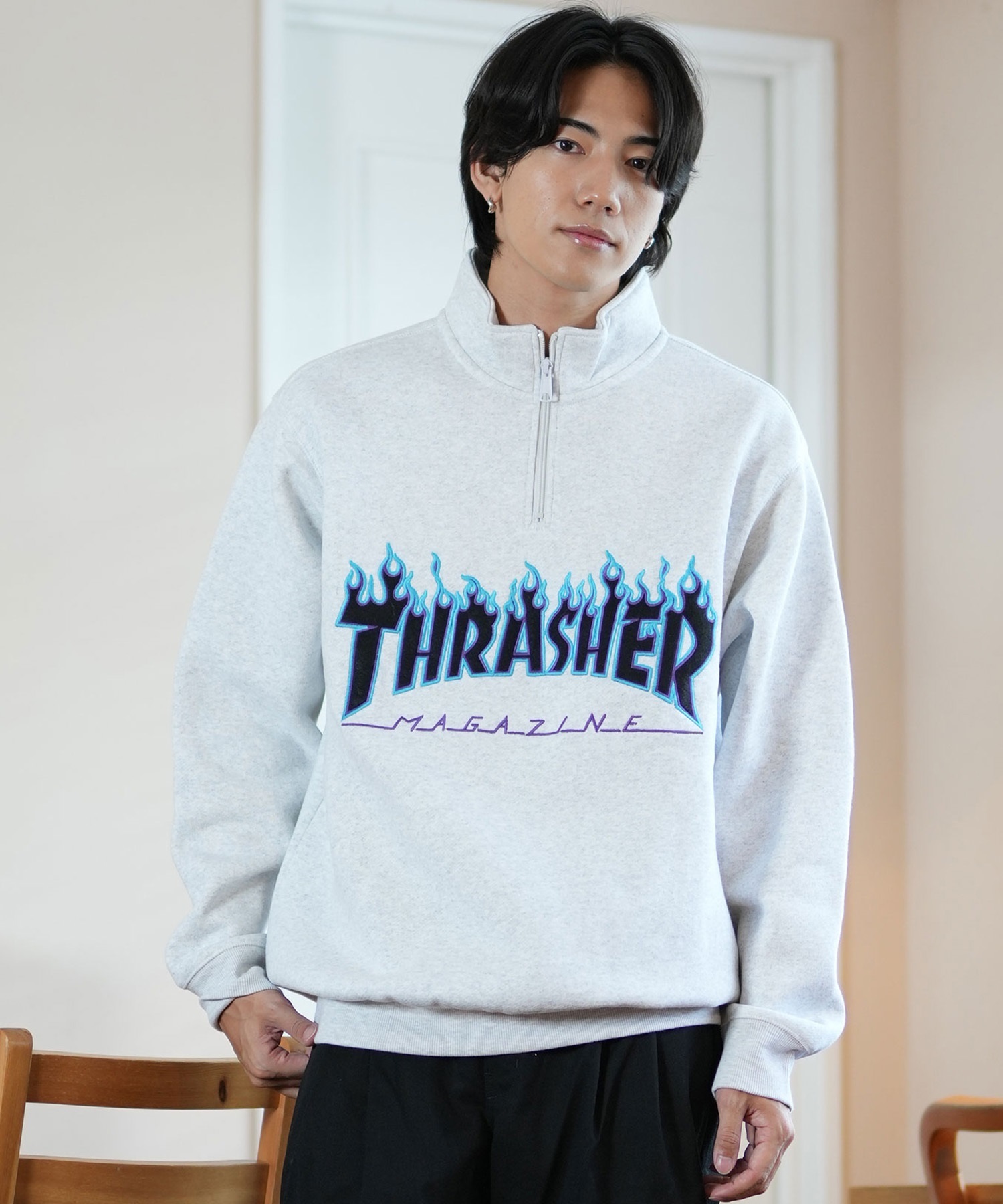 THRASHER スラッシャー ハーフジップ トレーナー メンズ スウェット