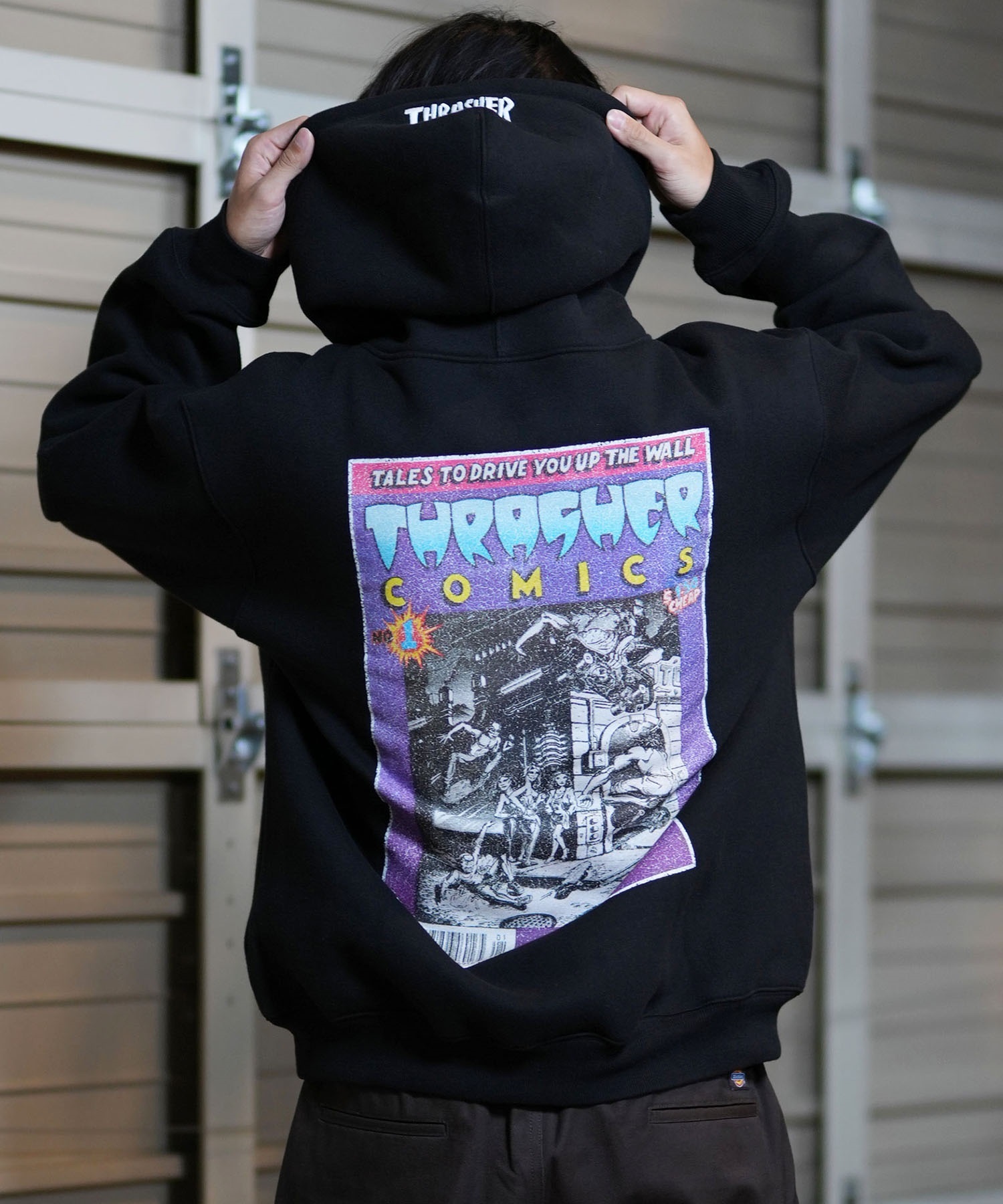 THRASHER スラッシャー パーカー メンズ THRASHERコミックPTパーカー