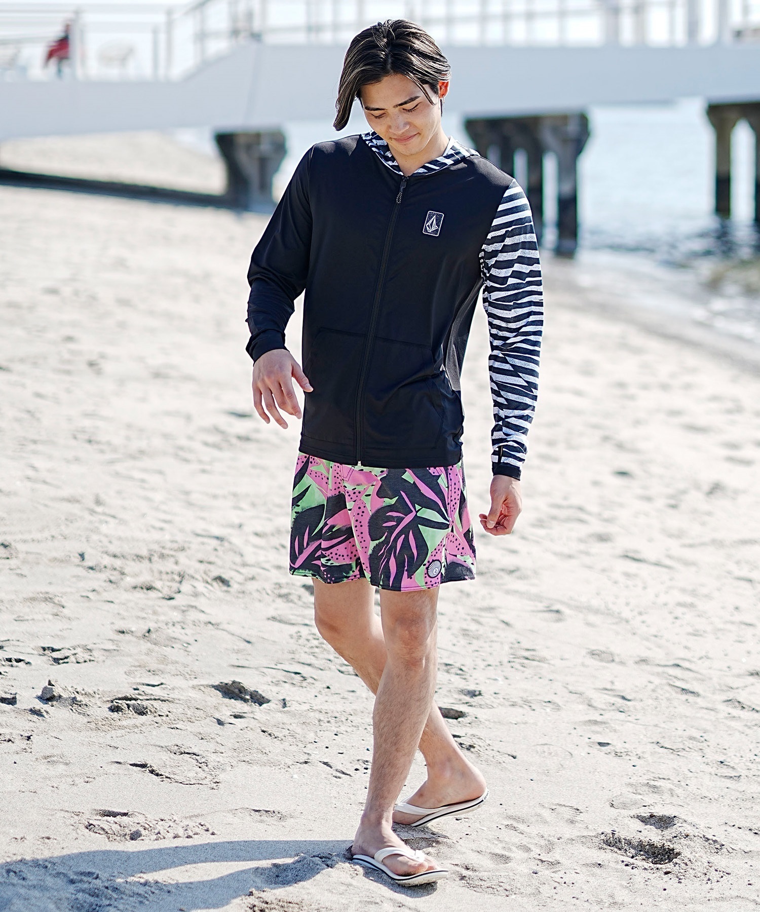 VOLCOM ボルコム メンズ ラッシュガード ジップアップ パーカー 長袖