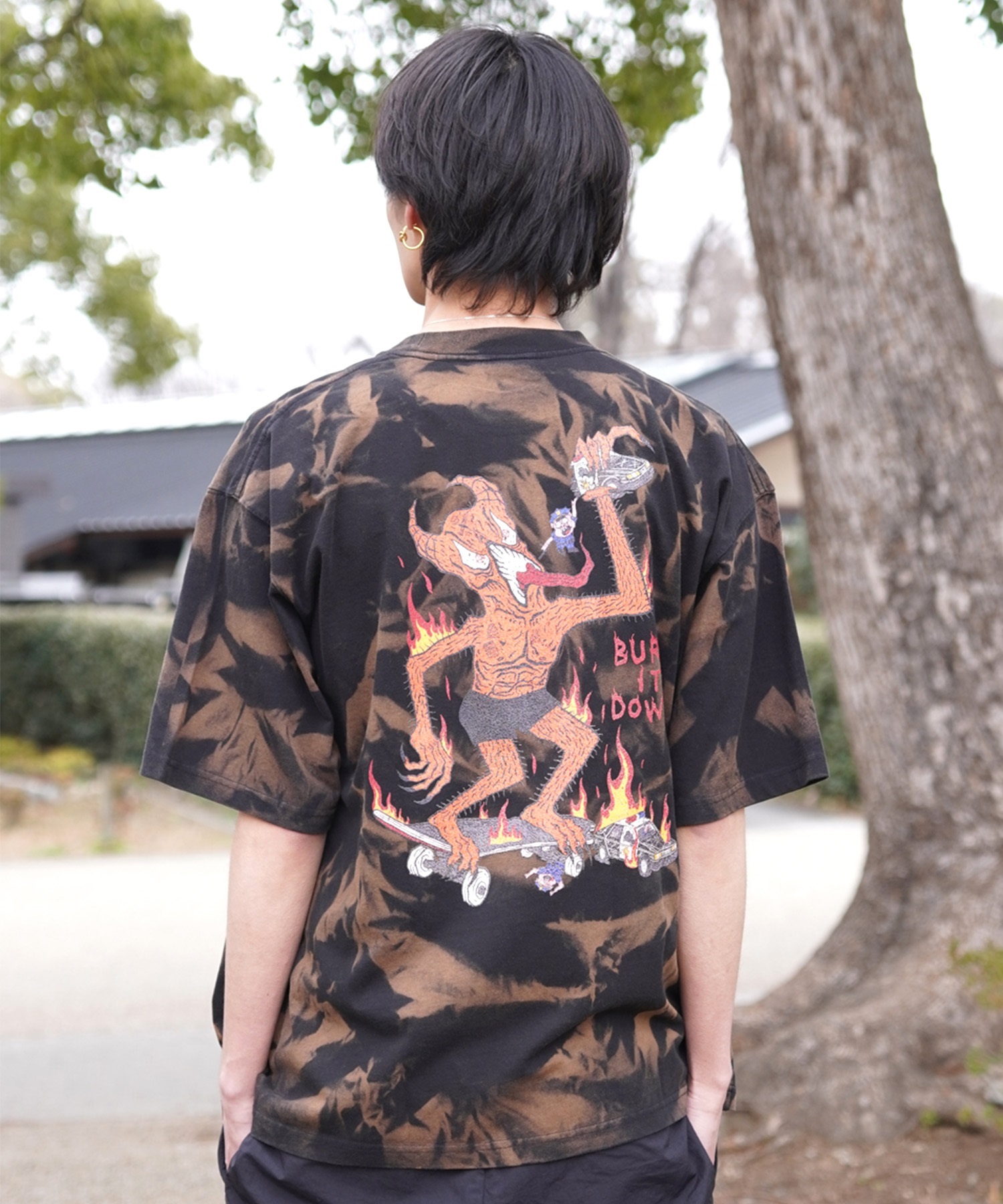 THRASHER スラッシャー メンズ 半袖 Tシャツ ピグメント染 NECKFACE