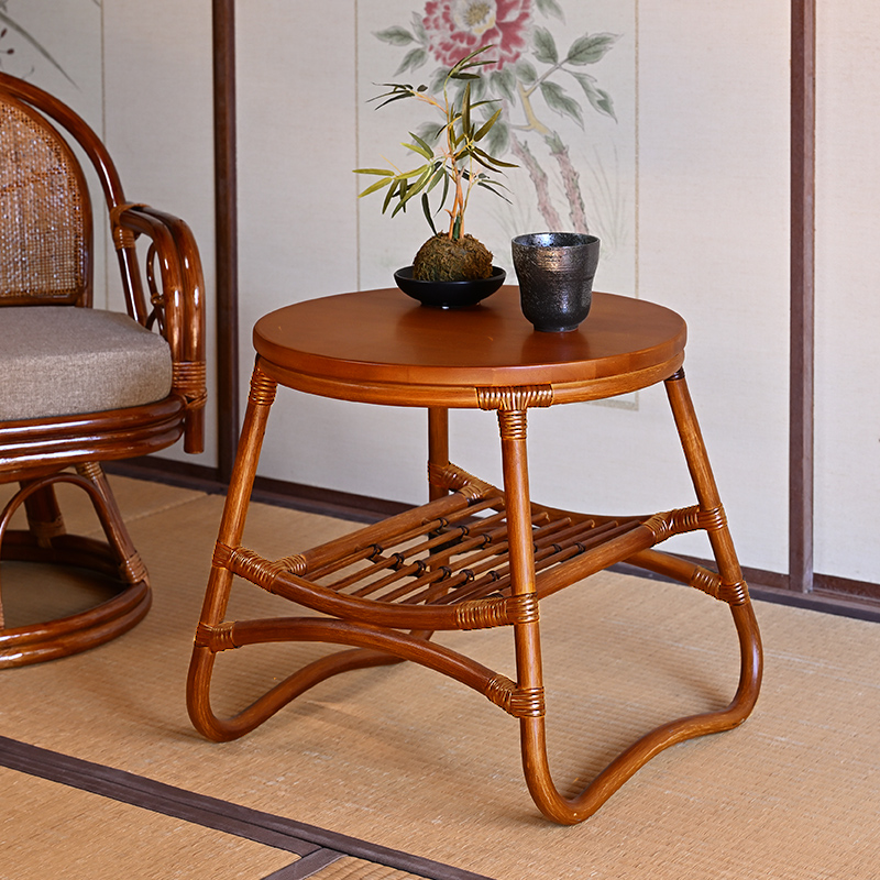 ラタン サイドテーブル 天然木 丸形 T250HRを激安で販売する京都の村田家具