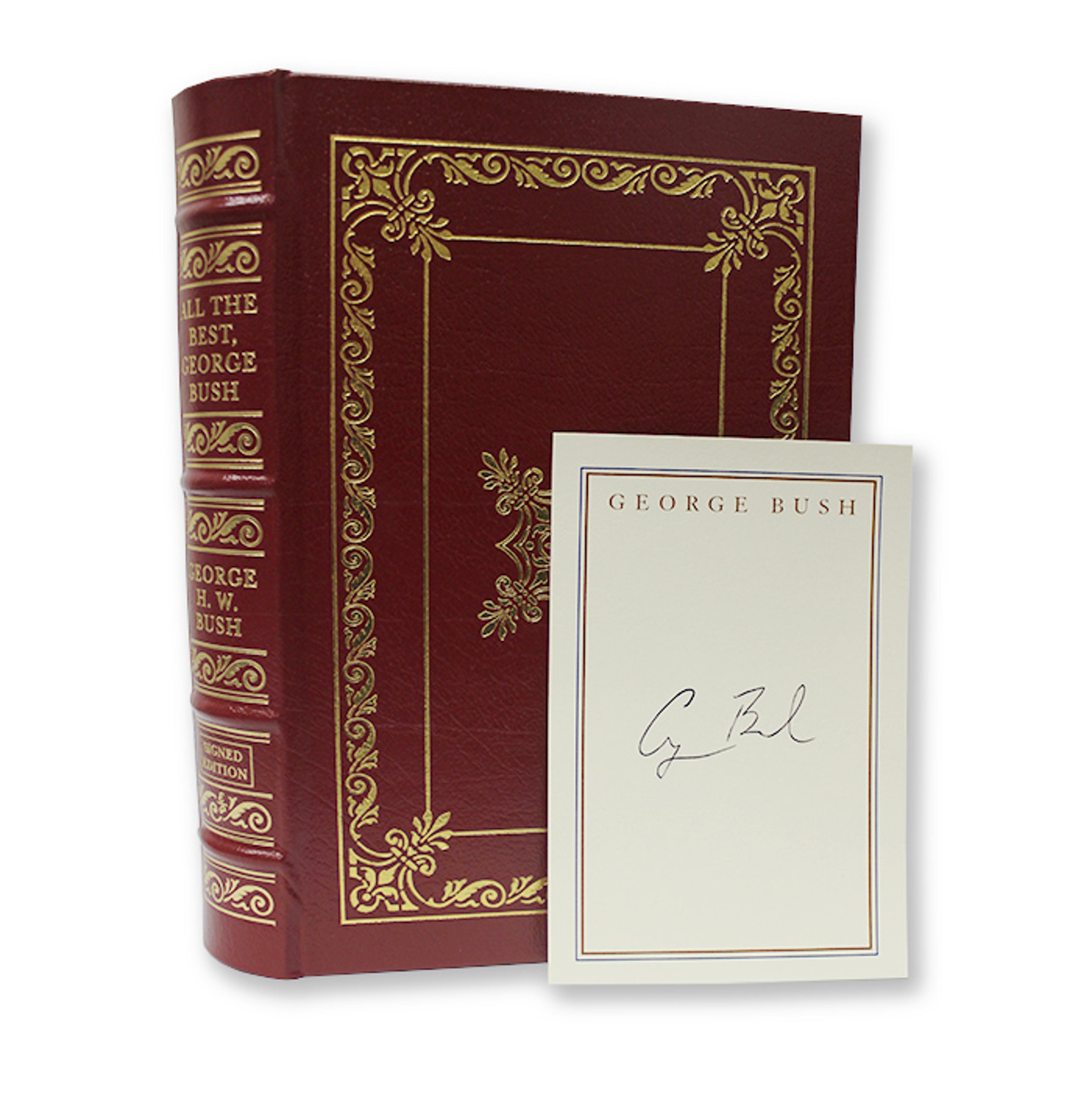 Red Leather Bound All The Best, Signed : the George Bush Museum Store