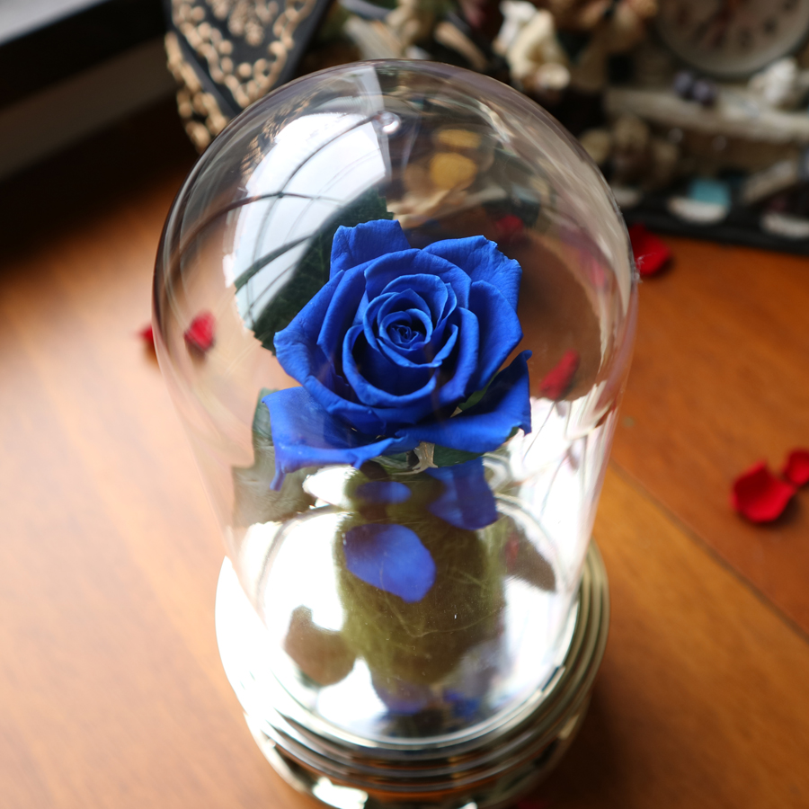 18弁】ローズドームオルゴール 好きな曲 美女と野獣 バラ 回転 ｜株式