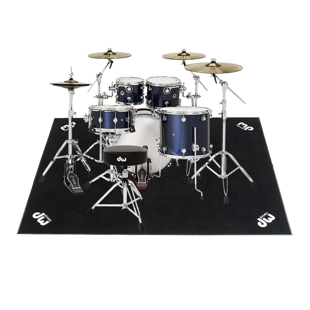 dw DWe 5-Piece Complete Bundle Kit Midnight Blue Metallic Lacquer