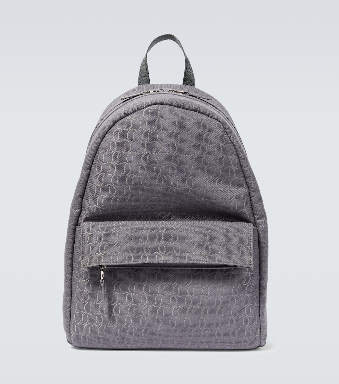 Zip N Flap logo jacquard backpack in grey - Christian Louboutin