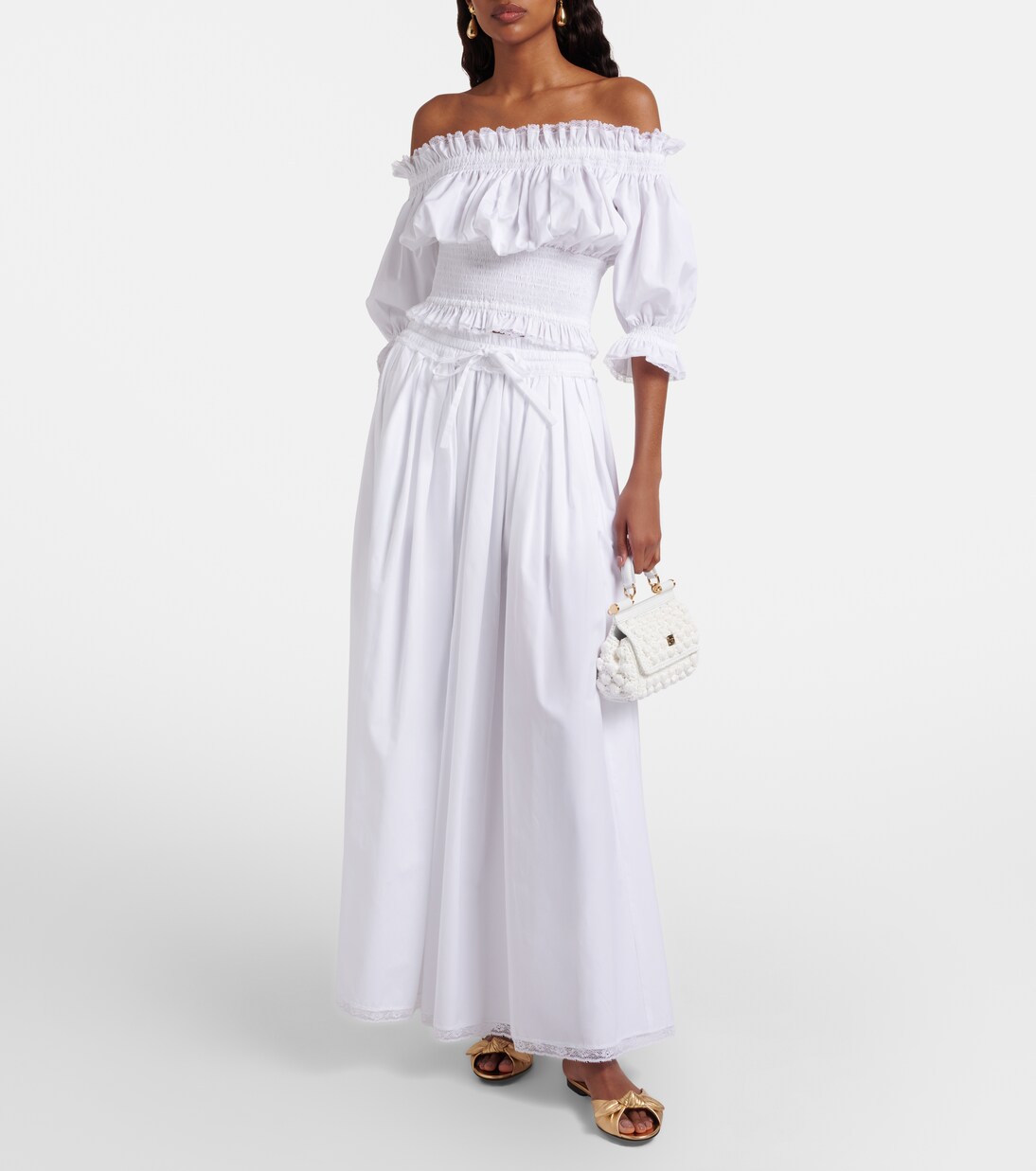 Bridal Sicily Small crochet tote in white - Dolce Gabbana | Mytheresa