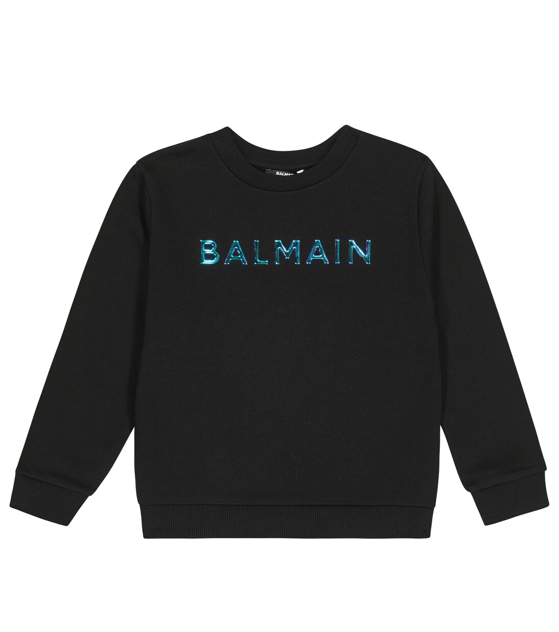 Logo cotton jersey sweatshirt in black - Balmain Kids | Mytheresa