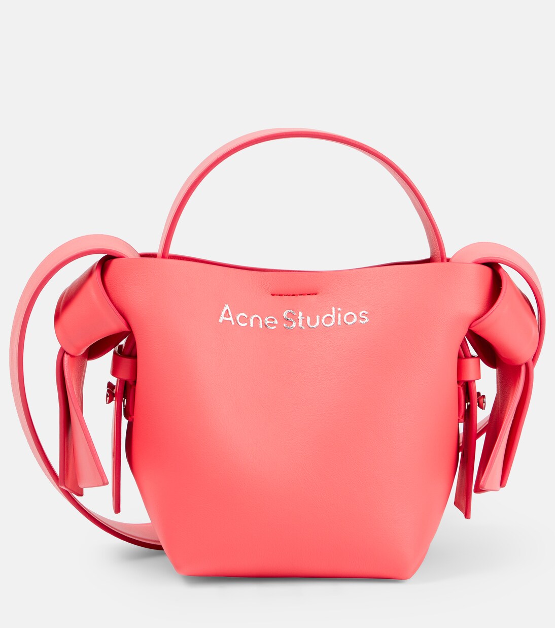 Musubi Mini leather crossbody bag in pink - Acne Studios | Mytheresa