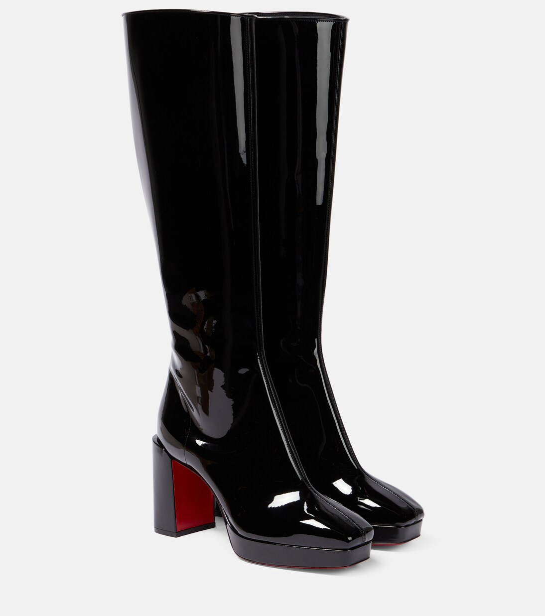 Alleo 90 patent leather knee-high boots in black - Christian